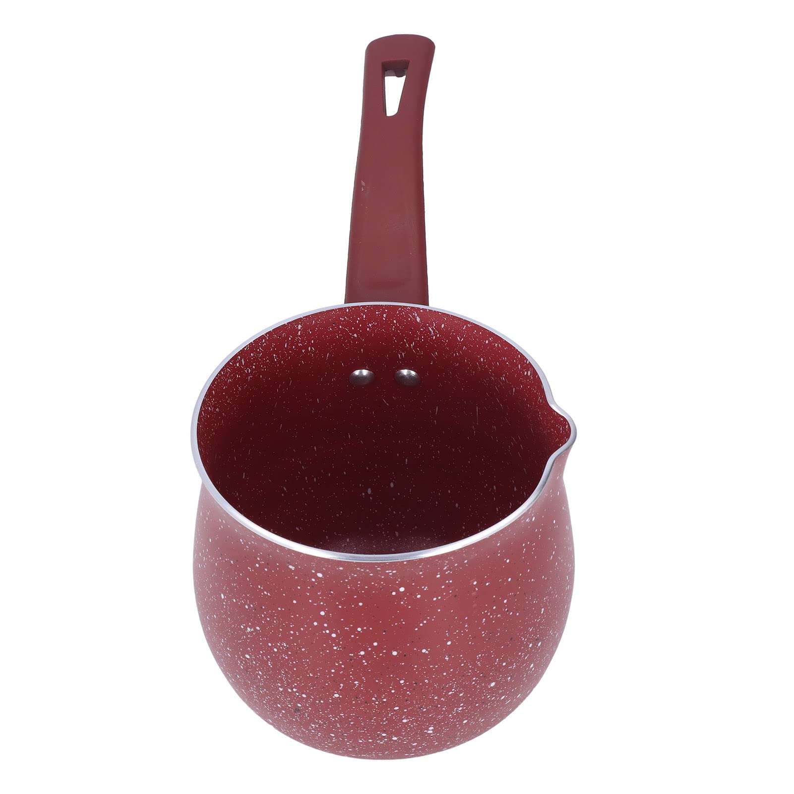 Non-Stick Butter Warmer Pan - Mini Milk Coffee Pot, Lightweight Aluminum Alloy Saucepan for Kitchen Cooking - Perfect for Melting Butter, Heating Milk & Making Coffee (Red)