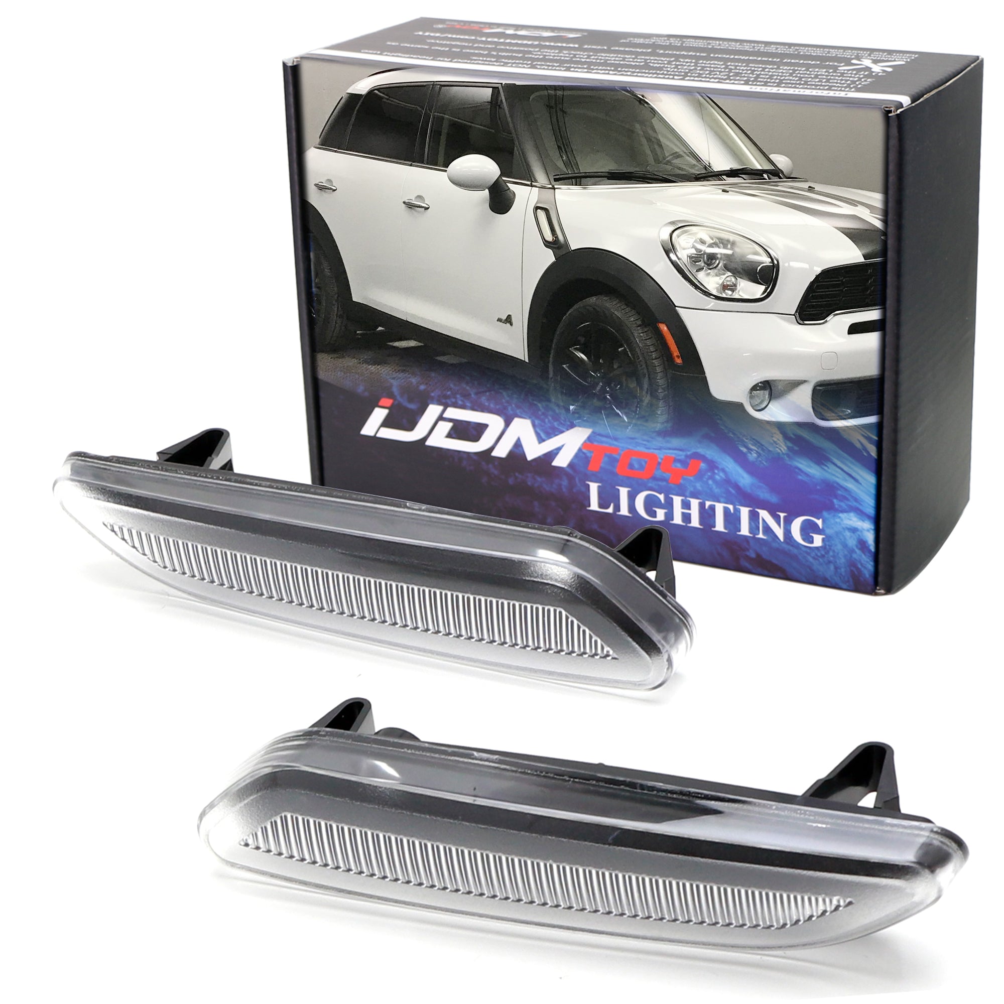 Clear Lens Front Fender Side Marker Lights Housings for 2011-2016 MINI Cooper R60 R61 - Perfect for Night Driving & Custom Car Styling