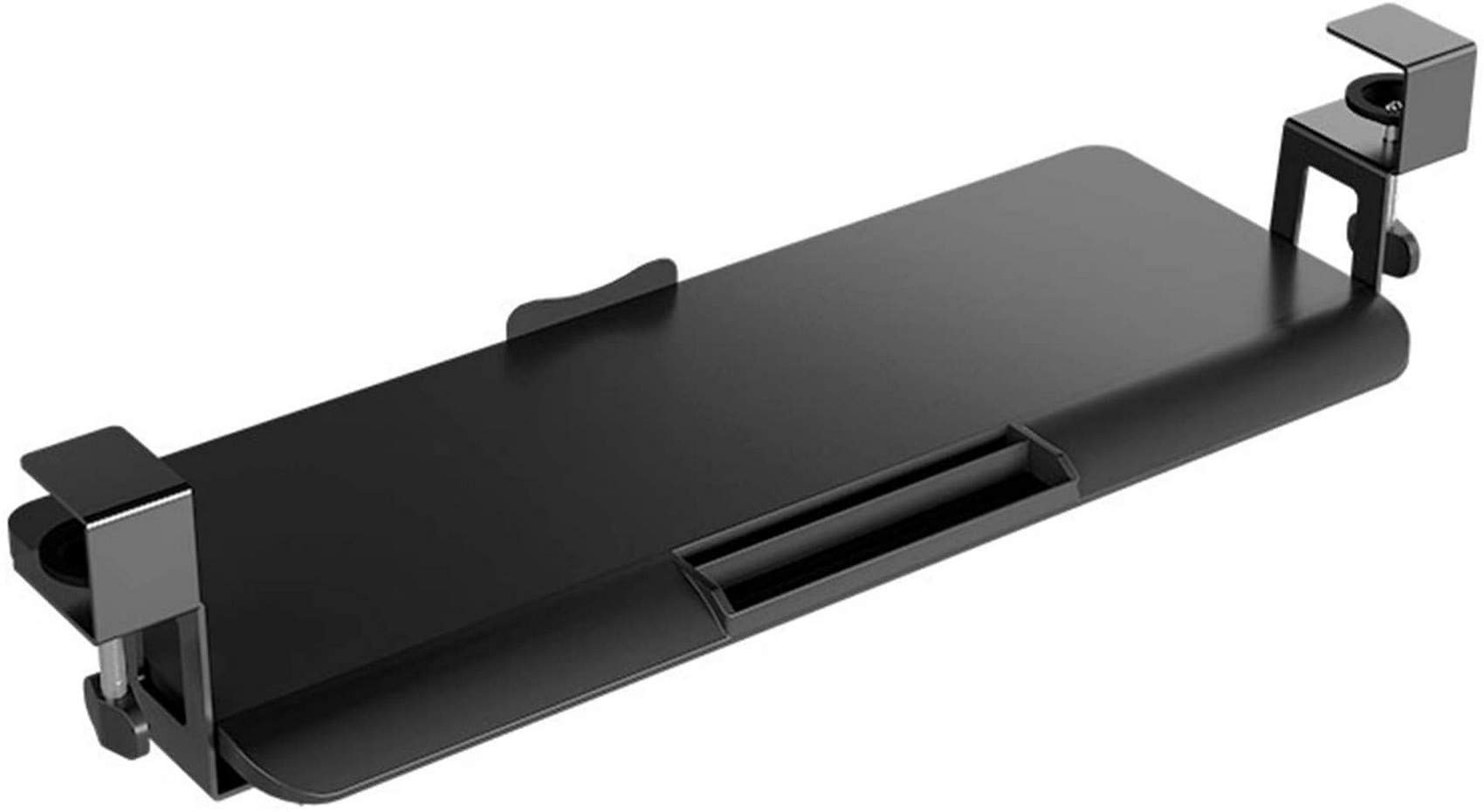 HCYY Sliding Keyboard Bracket - Ergonomic Adjustable Desk Mount Tray for Computer Keyboard & Mouse | Under Desk Clamp-on Keyboard Drawer with Armrest Support | Perfect for Office Workstations, Gaming Setups & Home Computer Desks