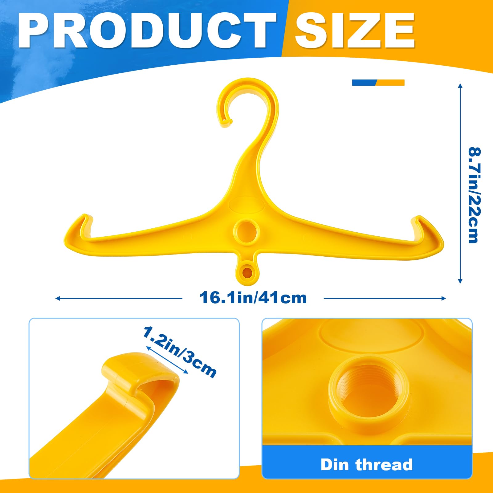 6-Piece Scuba Diving Gear Hanger Set - BC Regulator & Wetsuit Hanger with DIN Threads, Tactical Vest Hanger for Dry Clothes & BCD Side Hanging - Perfect for Scuba Diving, Snorkeling & Water Sports Equipment Storage