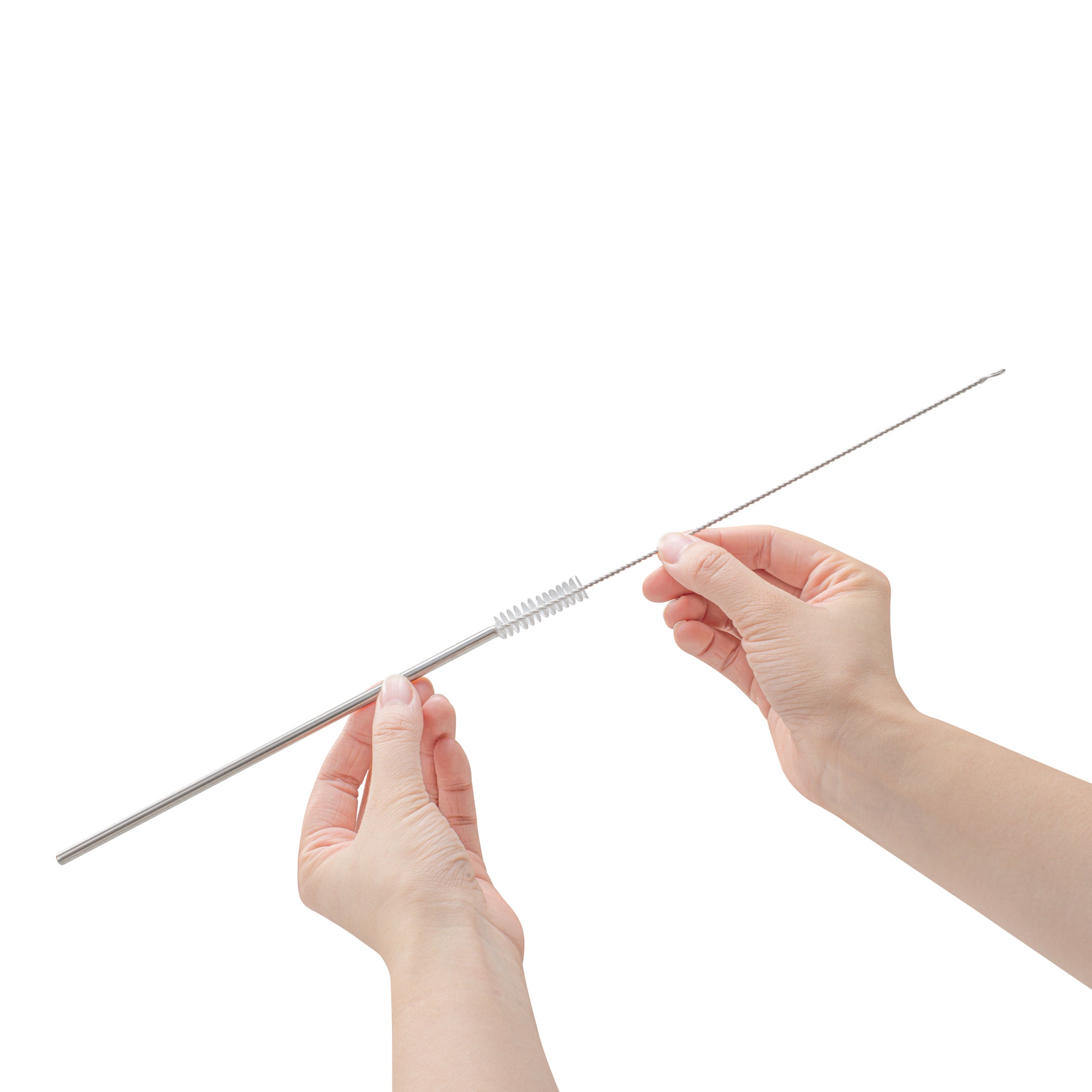 Premium Stainless Steel Straw Cleaning Brush - 2 Pack, 9.5