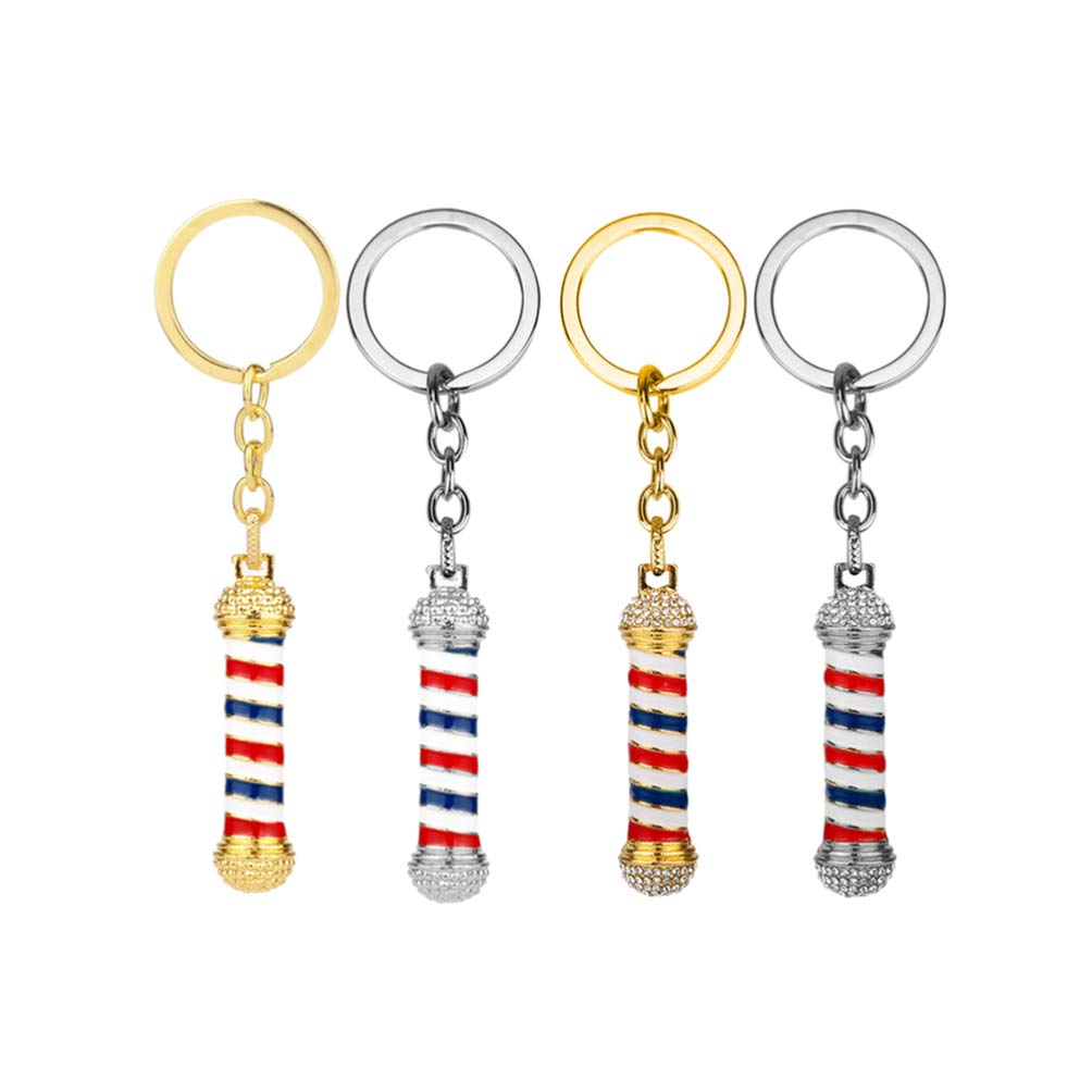 GALPADA 4Pcs Barber Keychain Set - Alloy Hairdresser Gifts for Men - Car & Purse Accessories