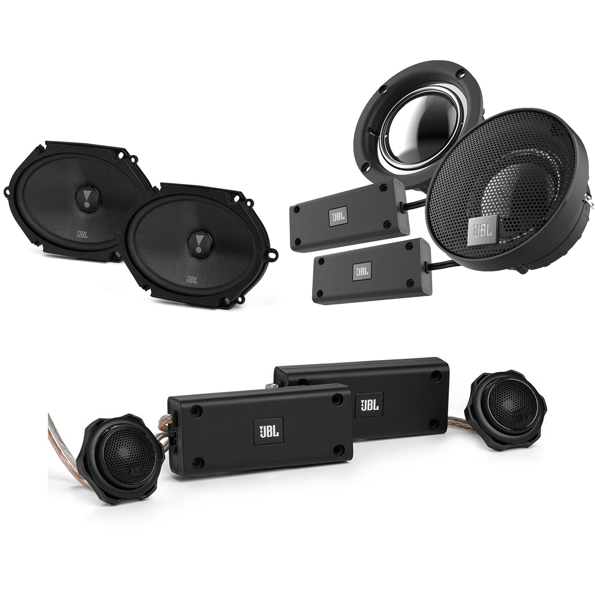 JBL STADIUM862CF 6x8 2-Way Car Audio Component Speakers with STADIUM22S 2.5