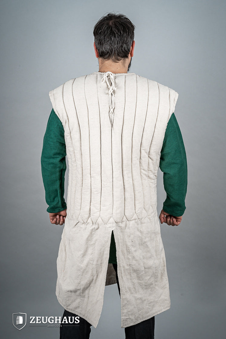 Medieval Sleeveless Gambeson - Natural Linen Armor for LARP, Cosplay & Historical Reenactment | Perfect for Renaissance Fairs & Combat Training