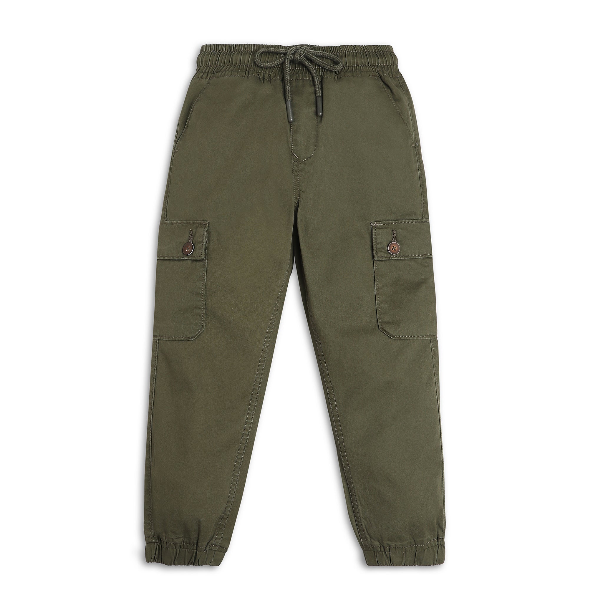 Boys Solid Full Length Cargo Pants - Durable & Comfortable Kids Outdoor Adventure Pants for Hiking, Camping & School Activities