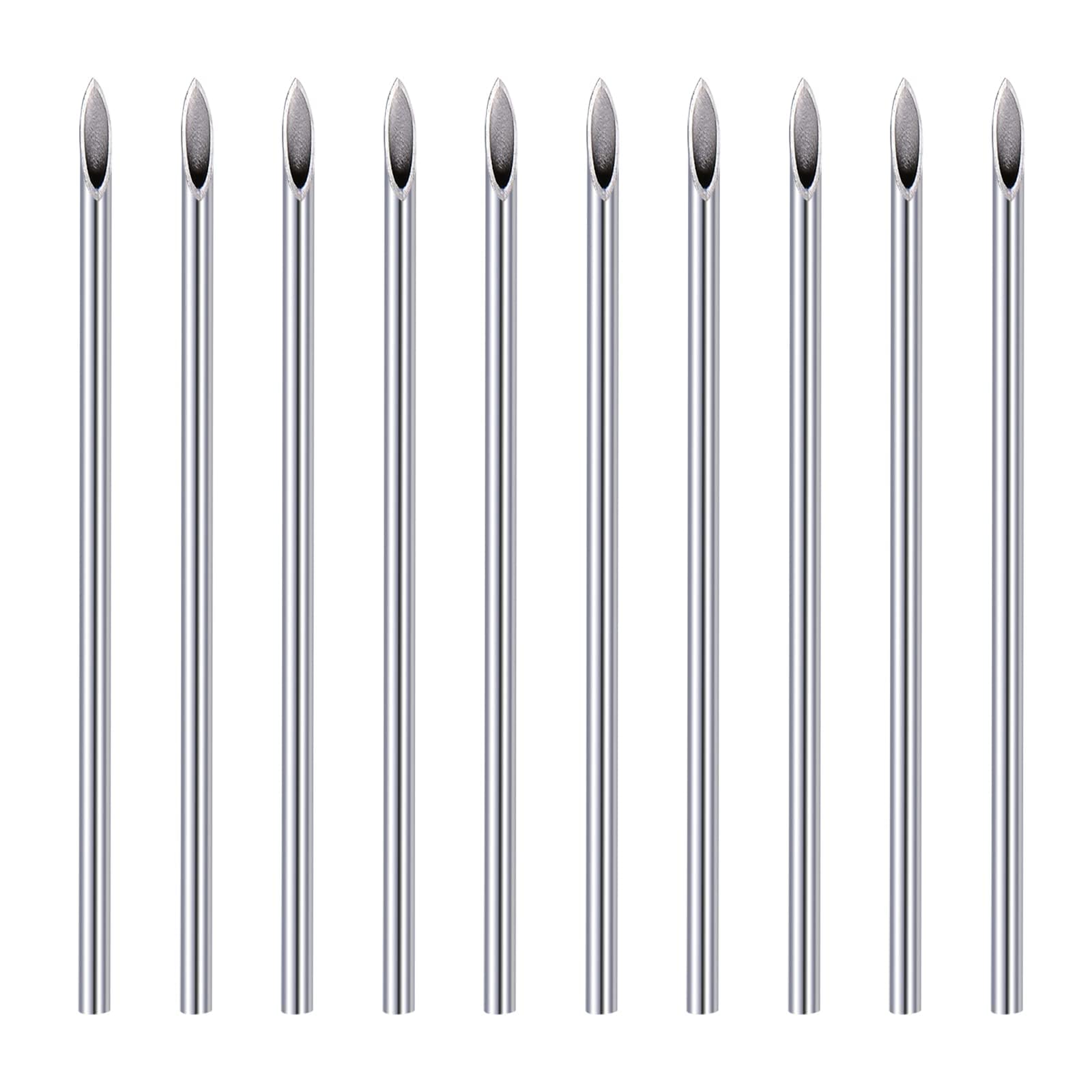 JIESIBAO 10PCS 16G Hollow Piercing Needles - Stainless Steel Disposable Sterile Body Jewelry Needles for Nose, Septum, Bridge, Cheek, Lip & Ashley Piercing | Professional Safe Tattoo & Body Piercing Kit for Home or Studio Use