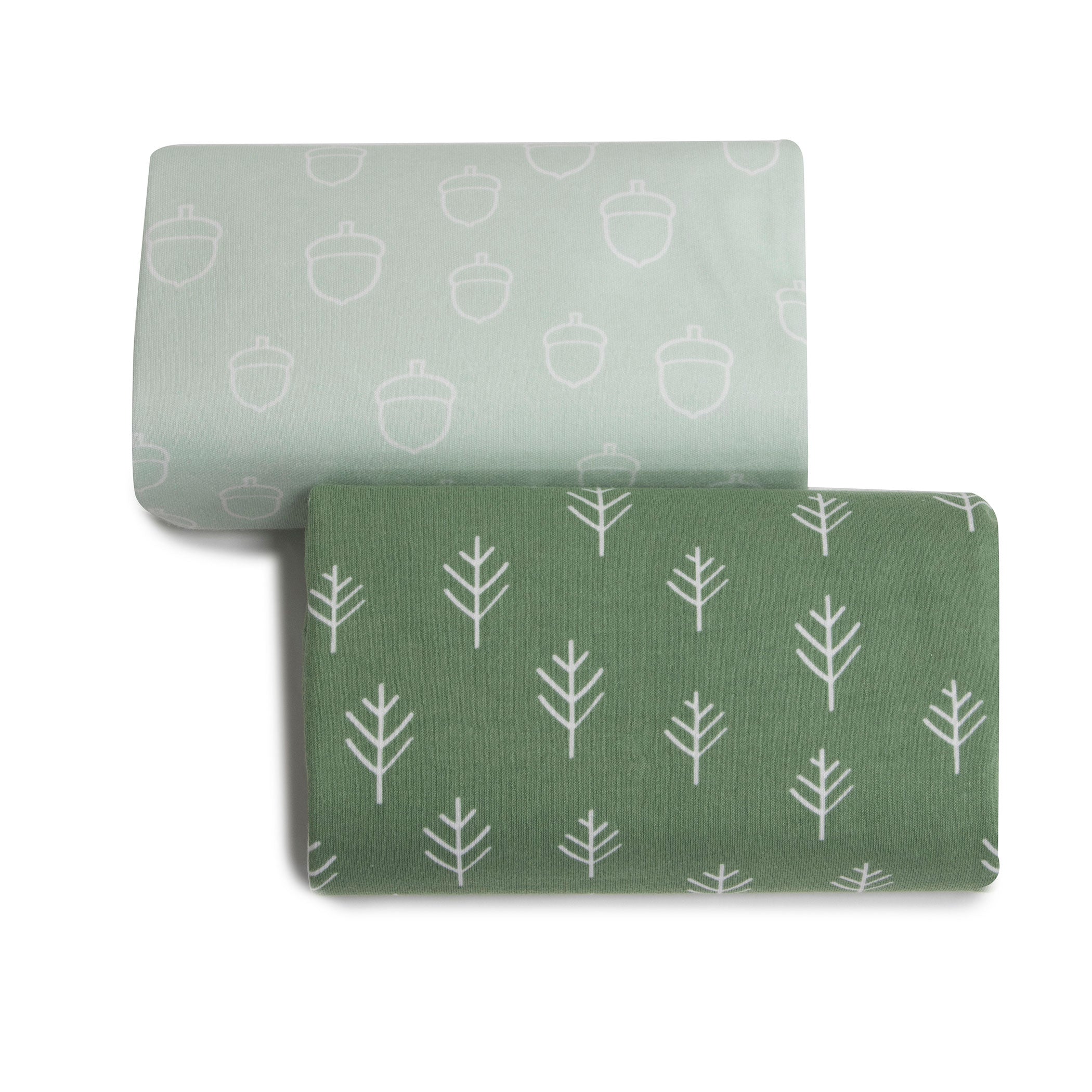 Nordic Style 2-Pack Waterproof Changing Pad Covers - Soft Avocado & Forest Green for Baby Nursery | Perfect for Diaper Changes, Travel & Daycare Use
