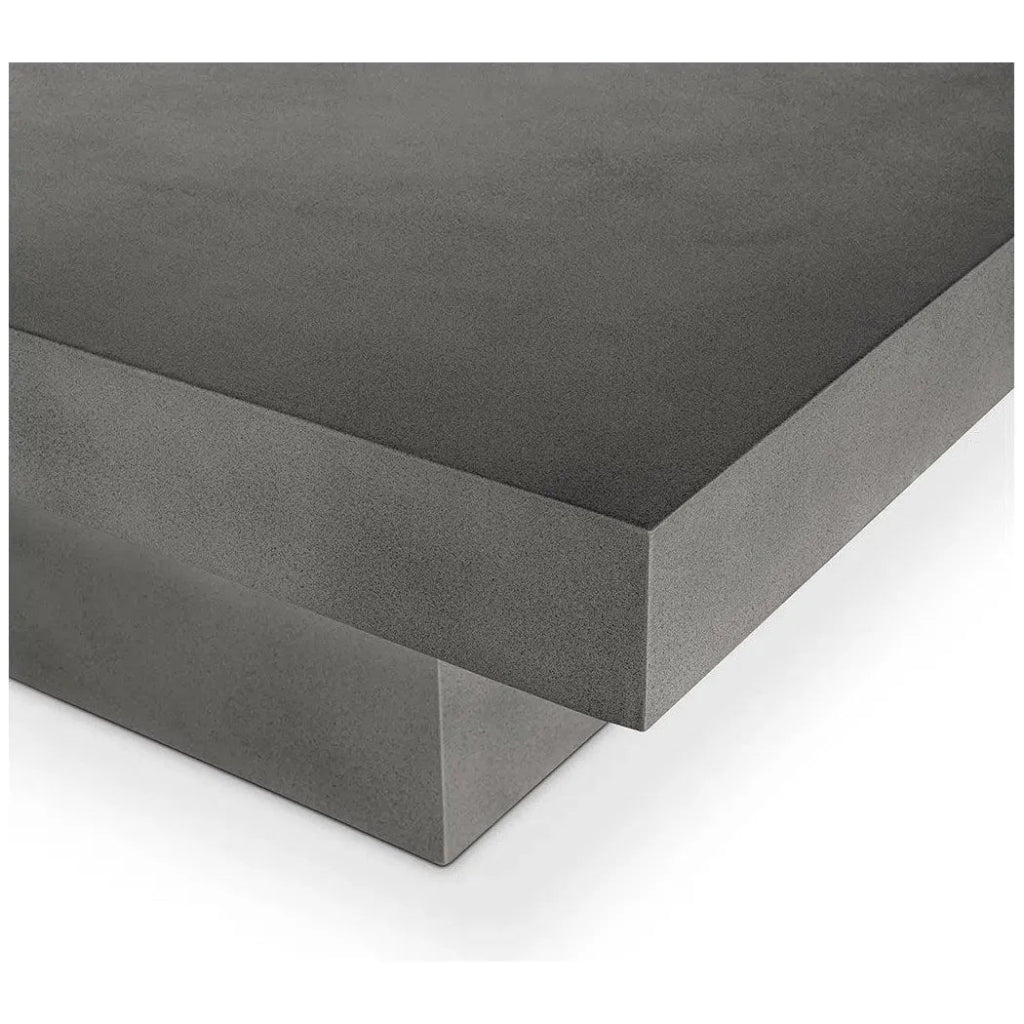 47 Inch Modern Outdoor Coffee Table - Weather-Resistant Grey Patio Furniture for Garden, Poolside & Backyard Relaxation
