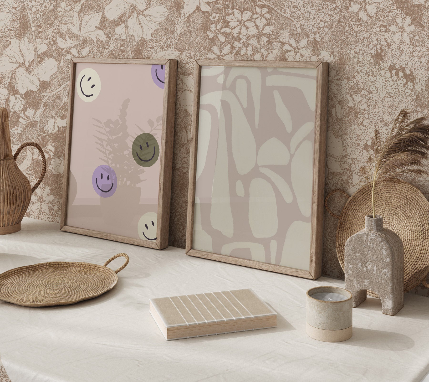 Amelia Flower Wallpaper Roll - Premium Peel and Stick Wallpaper for Bedroom, Living Room & Nursery Decor