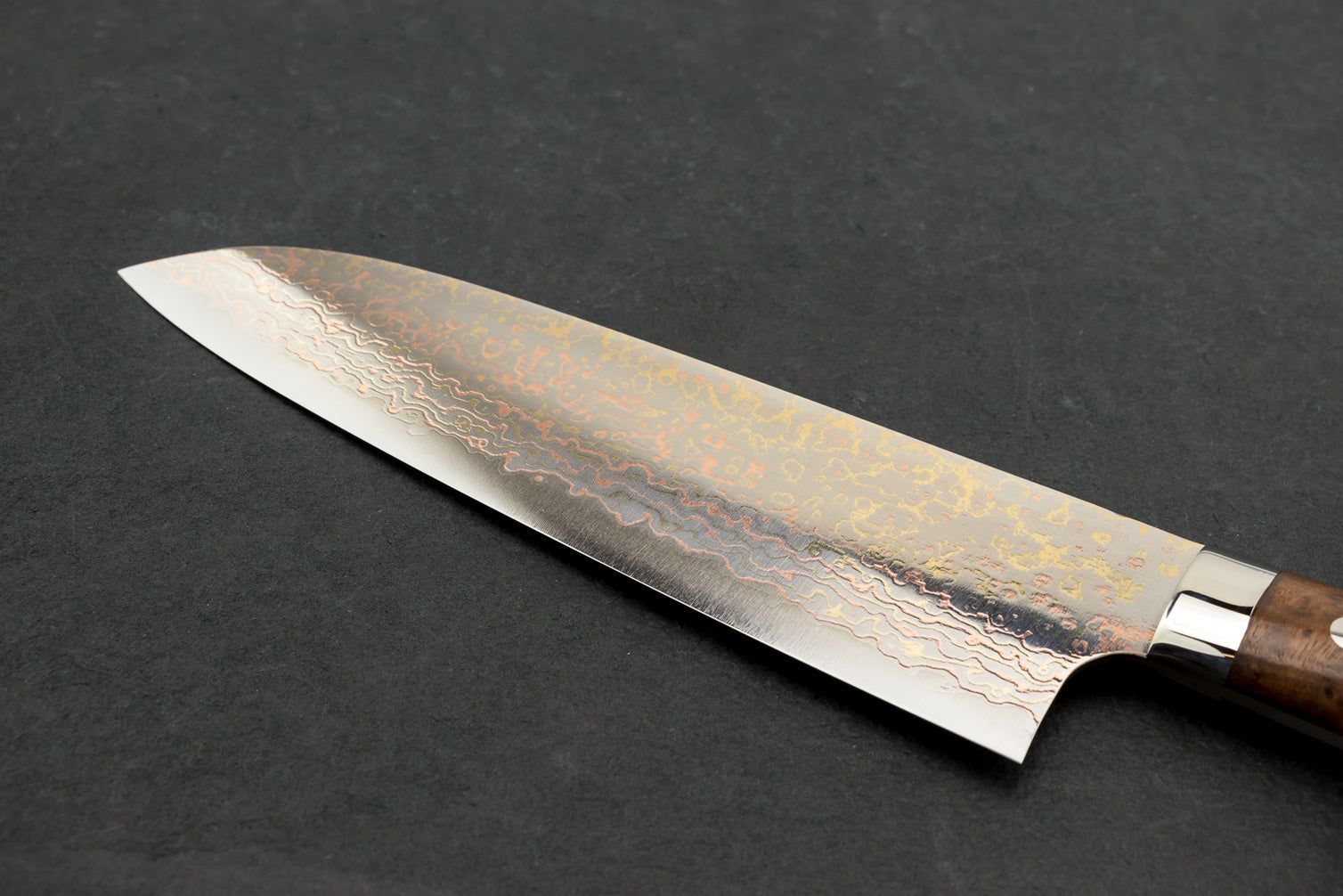 Takeshi Saji VG10W Rainbow Damascus Western Santoku Knife 180mm - Premium Japanese Kitchen Knife for Professional Chefs & Home Cooking, Perfect for Slicing, Dicing & Chopping Vegetables, Meat & Fish