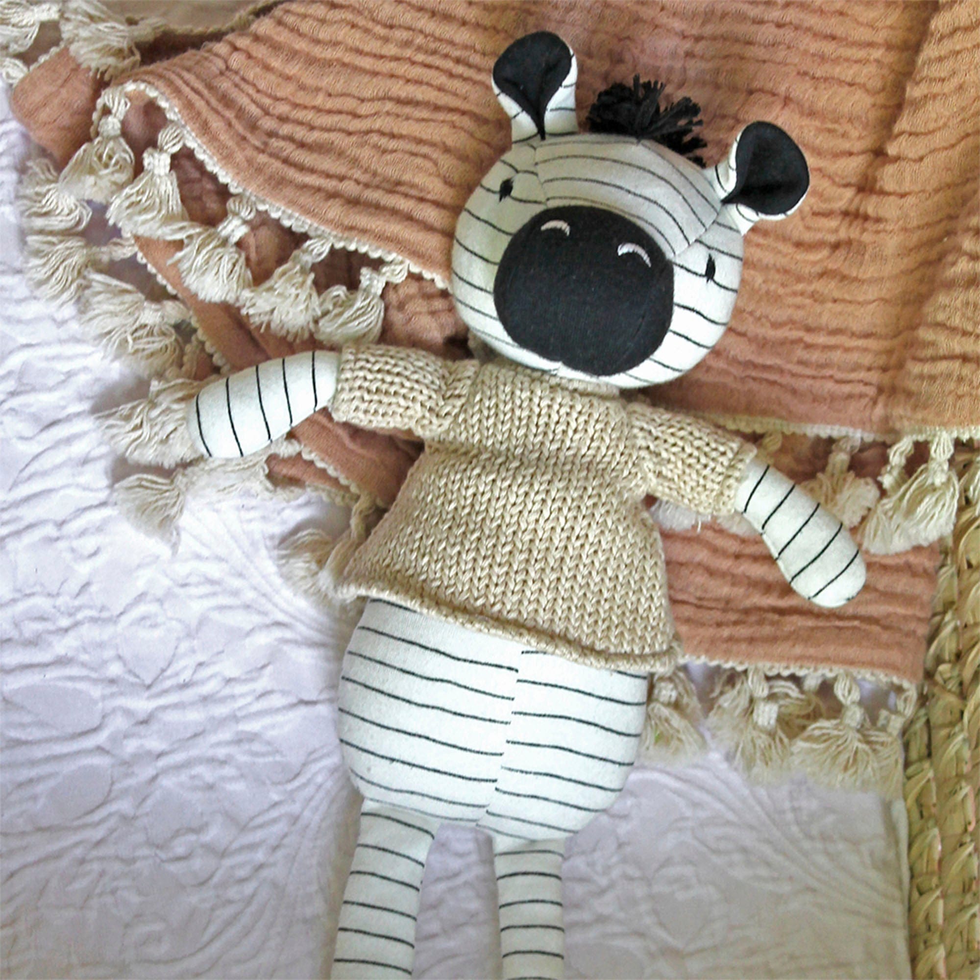 Soft and Cuddly Crane Baby Zulu Zebra Plush Toy - Perfect for Newborns, Toddlers, and Nursery Decor | Adorable Stuffed Animal for Playtime, Gifts, and Baby Showers