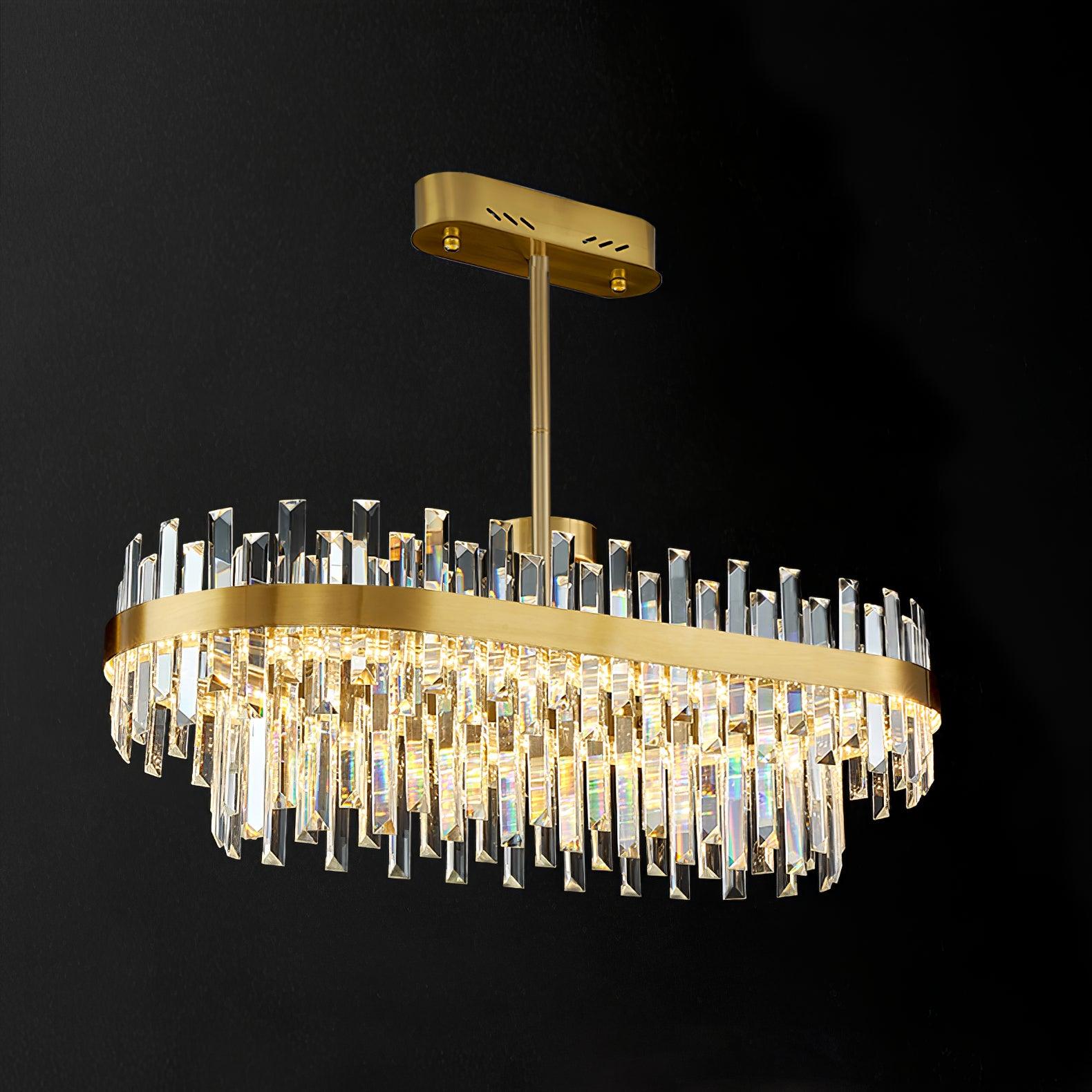 Elegant Drum Glass Chandelier - Modern Crystal Ceiling Light Fixture for Dining Room, Bedroom & Living Room Decor