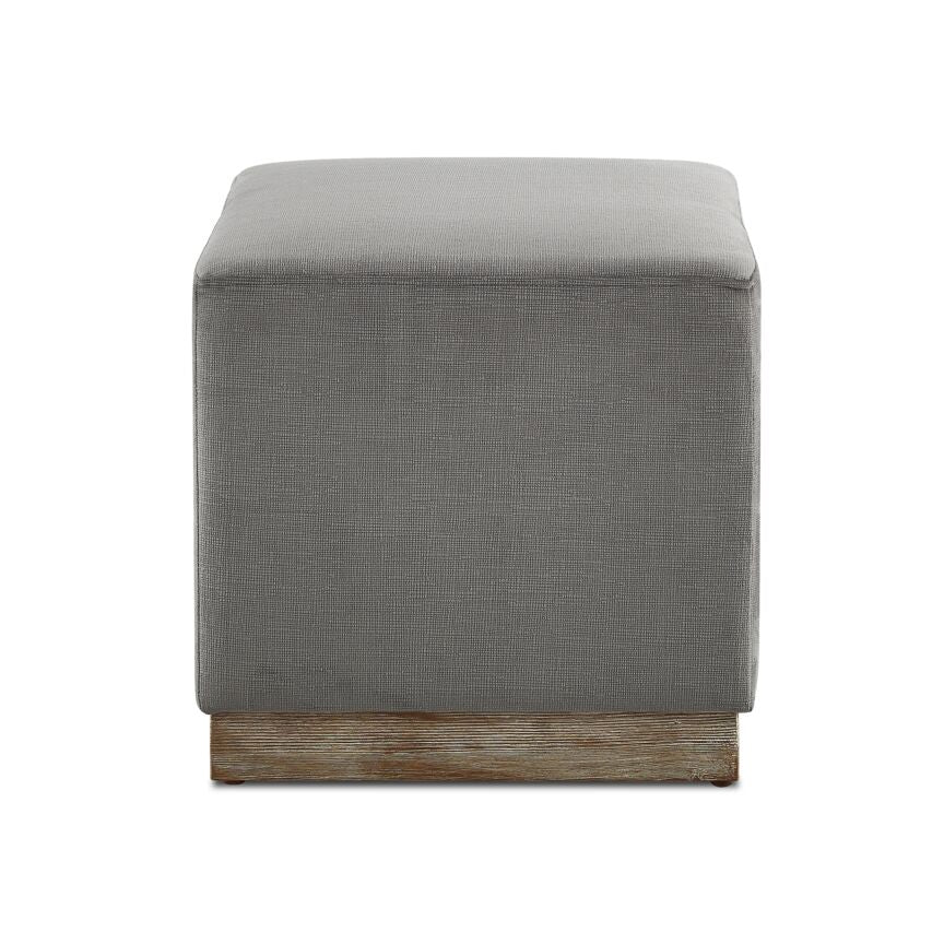 Stylish Grey Adele Ottoman - Modern Footrest & Extra Seating for Living Room, Bedroom, or Office