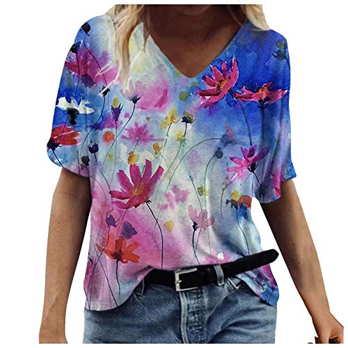 Women's Summer Short Sleeve Printed T-Shirts - Casual Tunic Tops & Blouses for Everyday Wear | Perfect for Beach, Office, and Weekend Outings