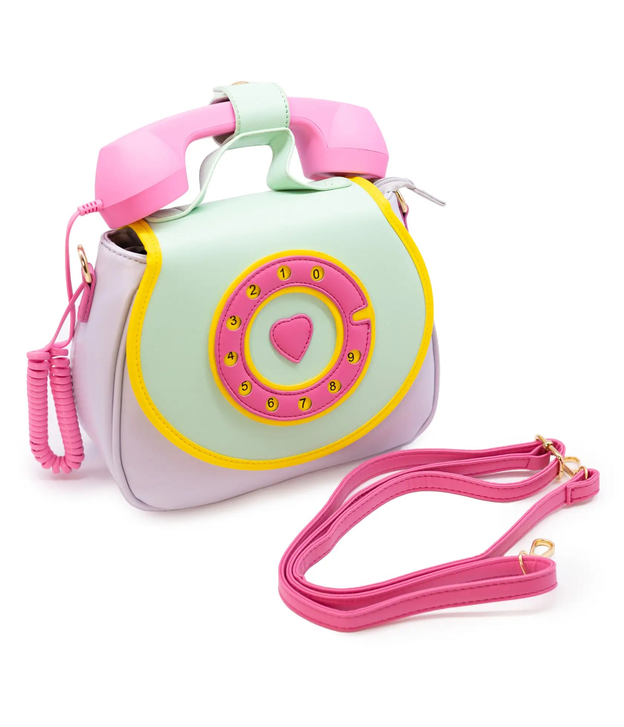 Pink & Green Convertible Ring Phone Handbag - Stylish Crossbody Purse for Women, Fashionable Accessory for Daily Use, Work, Shopping & Travel