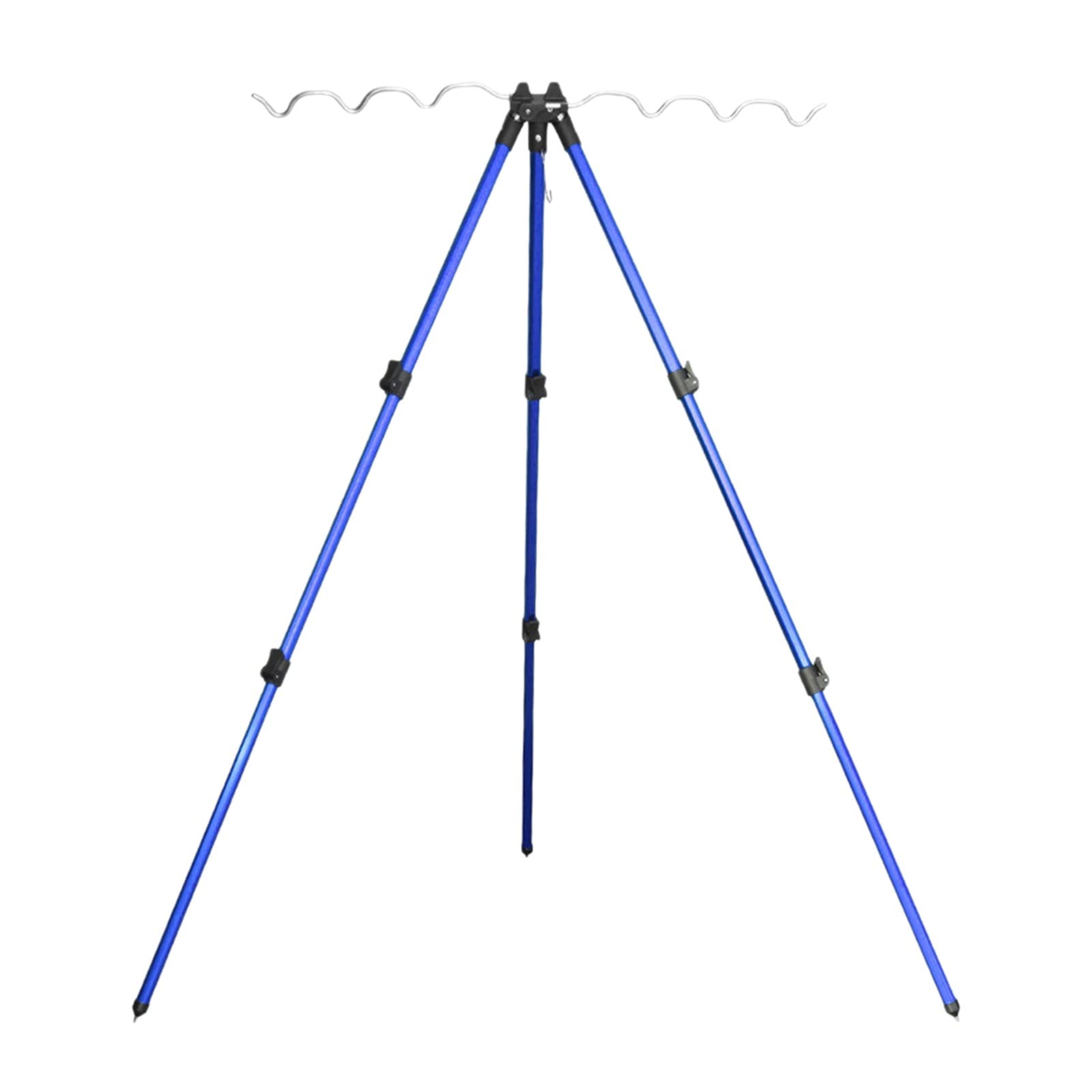 Adjustable Telescopic Fishing Rod Holder Stand - Foldable Multifunction Tripod for Outdoor Fishing Gear - Blue | Perfect for Boat, Shore & Kayak Fishing