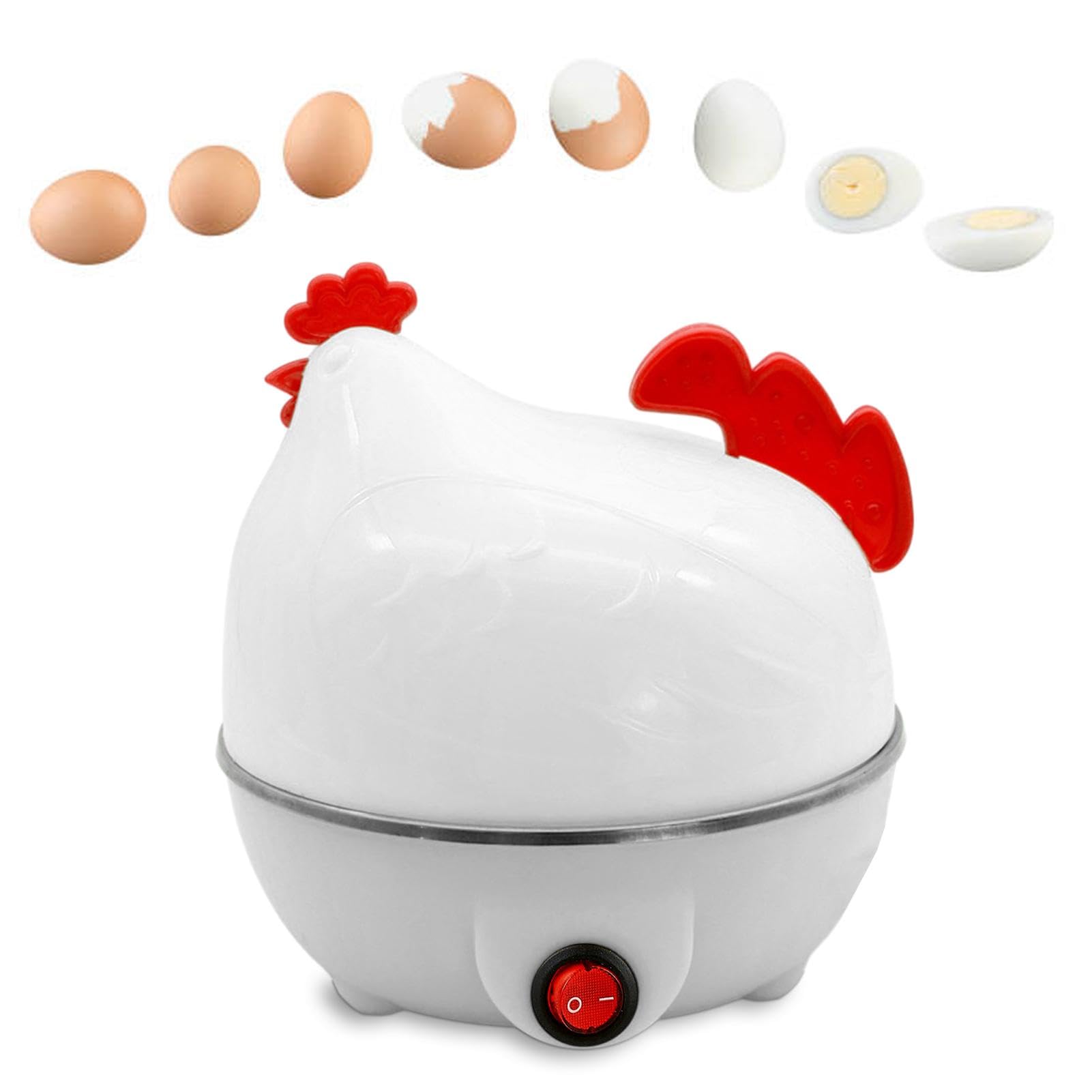 Electric Egg Boiler & Steamer - Automatic Shut Off, 7 Egg Capacity for Perfect Hard & Soft Boiled Eggs - Ideal for Breakfast, Meal Prep & Healthy Cooking