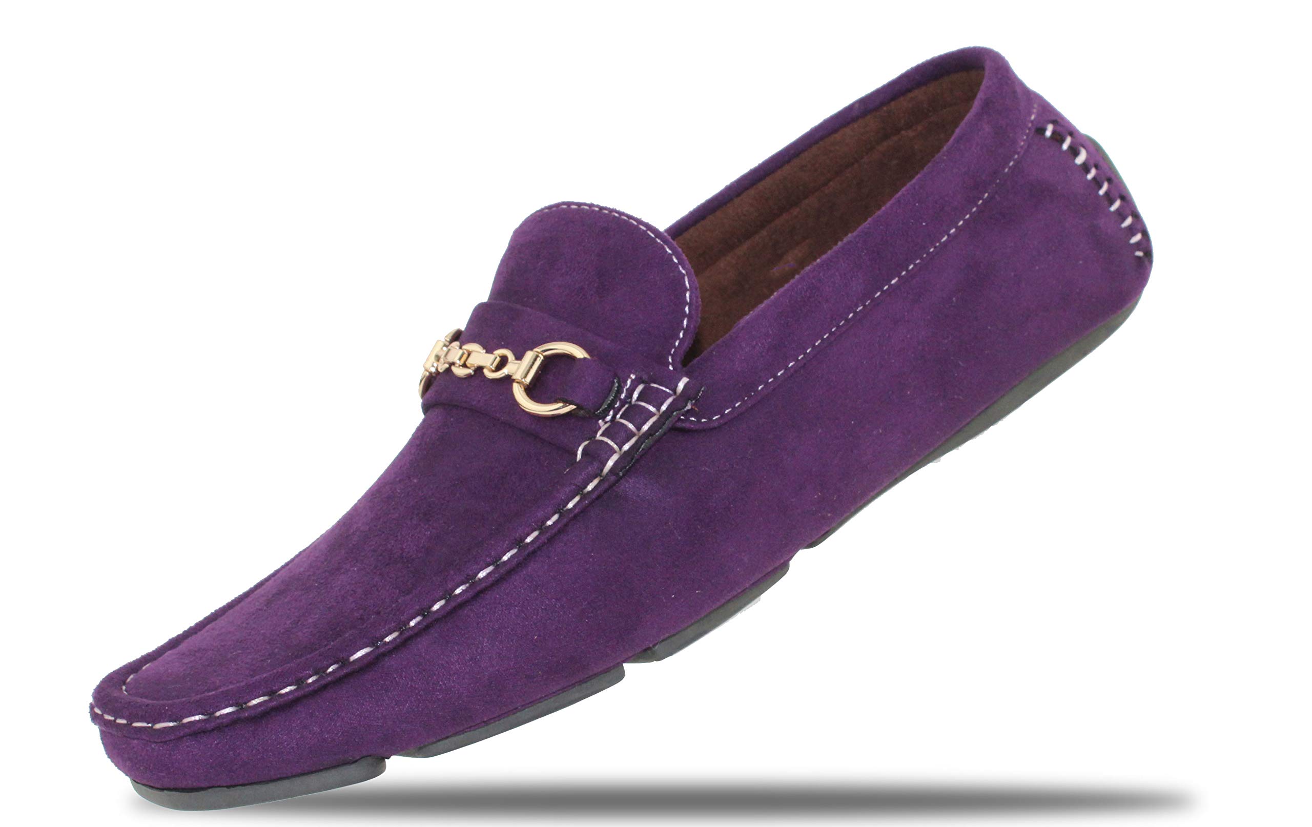 **Amali Ecker Men's Casual Loafers & Moccasins - Slip-On Driving Shoes with Chain Ornament - Comfortable Slippers for Everyday Wear & Relaxation**