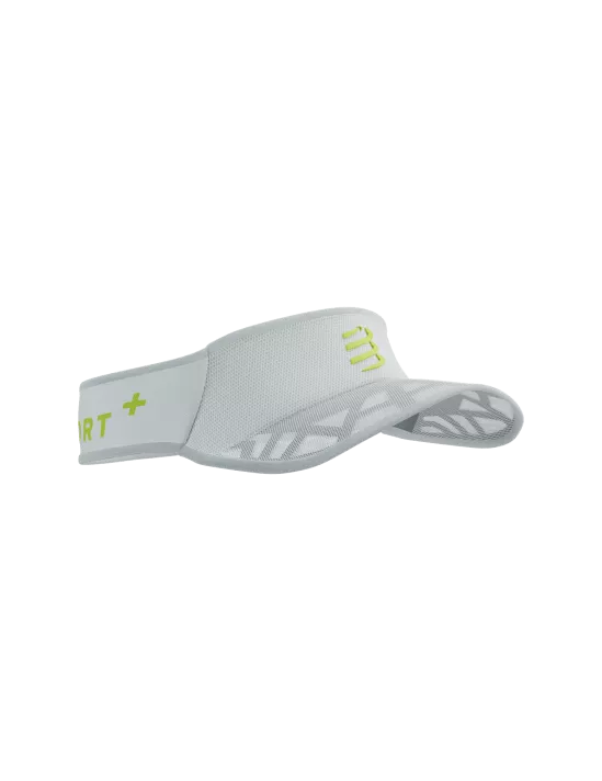 Compressport Spiderweb Ultralight Running Visor - White/Safety Yellow | Breathable Sun Protection for Outdoor Sports, Hiking & Cycling