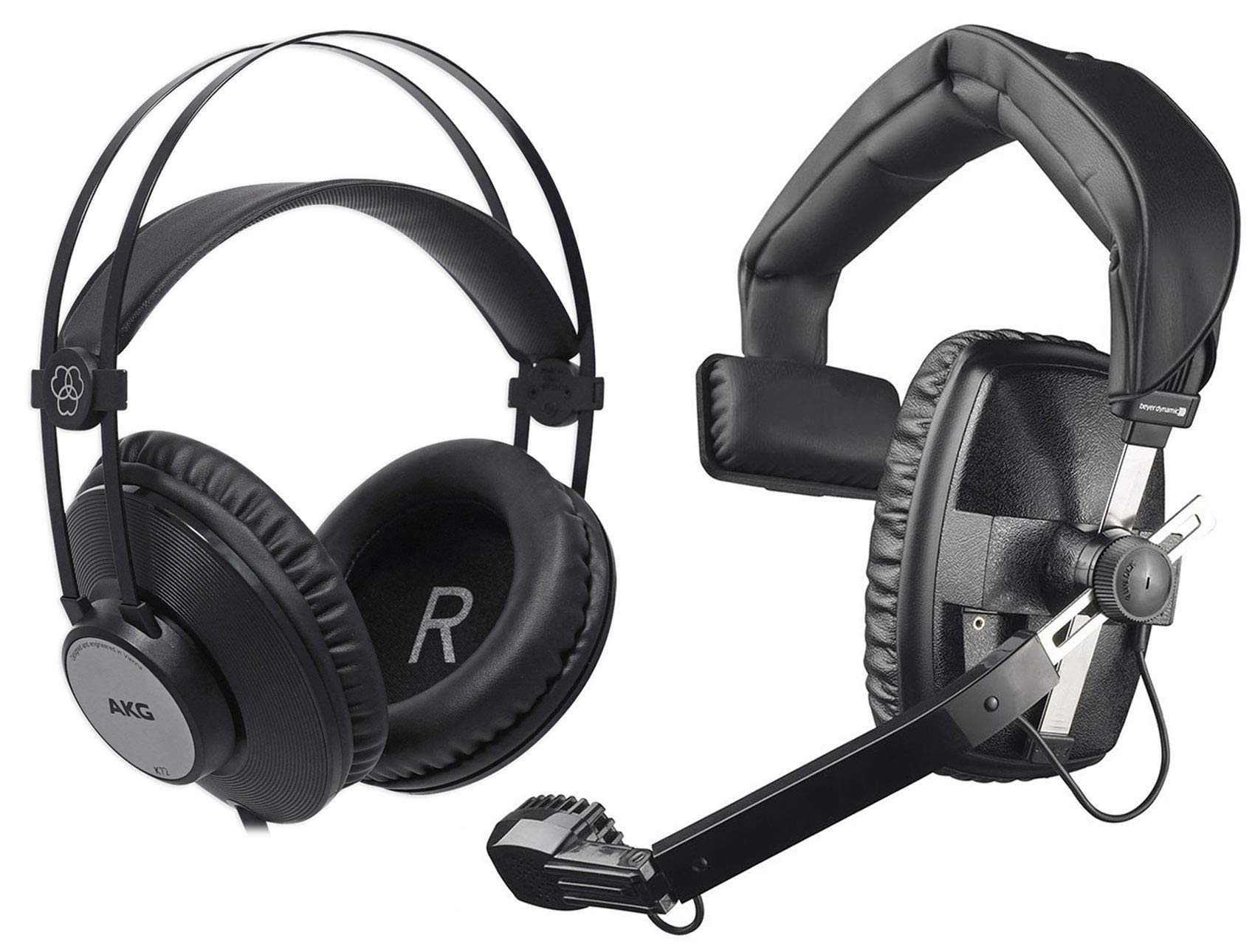 Beyerdynamic DT 108 50 Ohm Professional Single-Ear Broadcast Headset with Microphone & AKG K72 Closed-Back Studio Headphones with 40mm Drivers - Perfect for Podcasting, Broadcasting & Music Recording