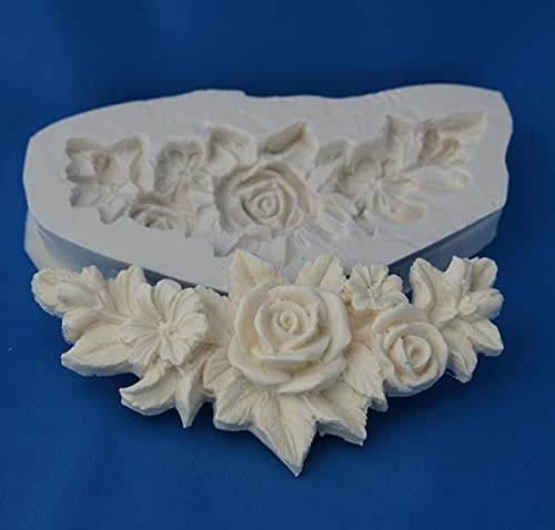 SUGARCRAFT MOLDS for Polymer Clay, Cake Borders & Soap Making - Rose Swag Silicone Mold for Resin Cake Decorating Tools - Perfect for DIY Crafts, Wedding Cakes & Home Baking Projects