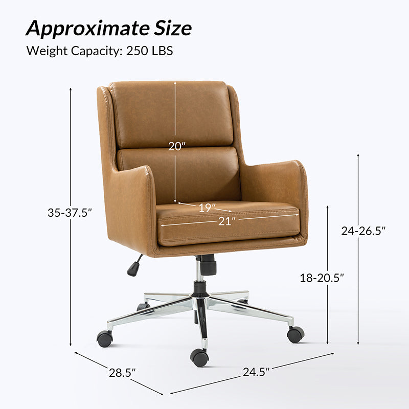 Eamonn Ergonomic Adjustable Swivel Office Chair with Metal Base - Perfect for Home Office, Gaming & Workspace Comfort