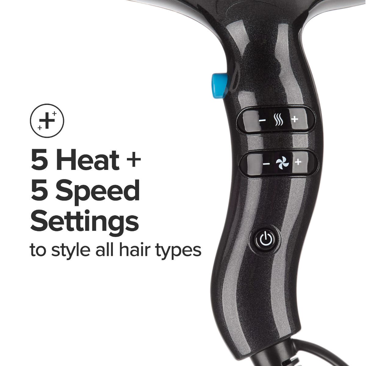 Express Ion Dry+ Hair Dryer - Professional Ionic Blow Dryer for Fast Drying & Frizz Control - Perfect for Home, Salon & Travel Use