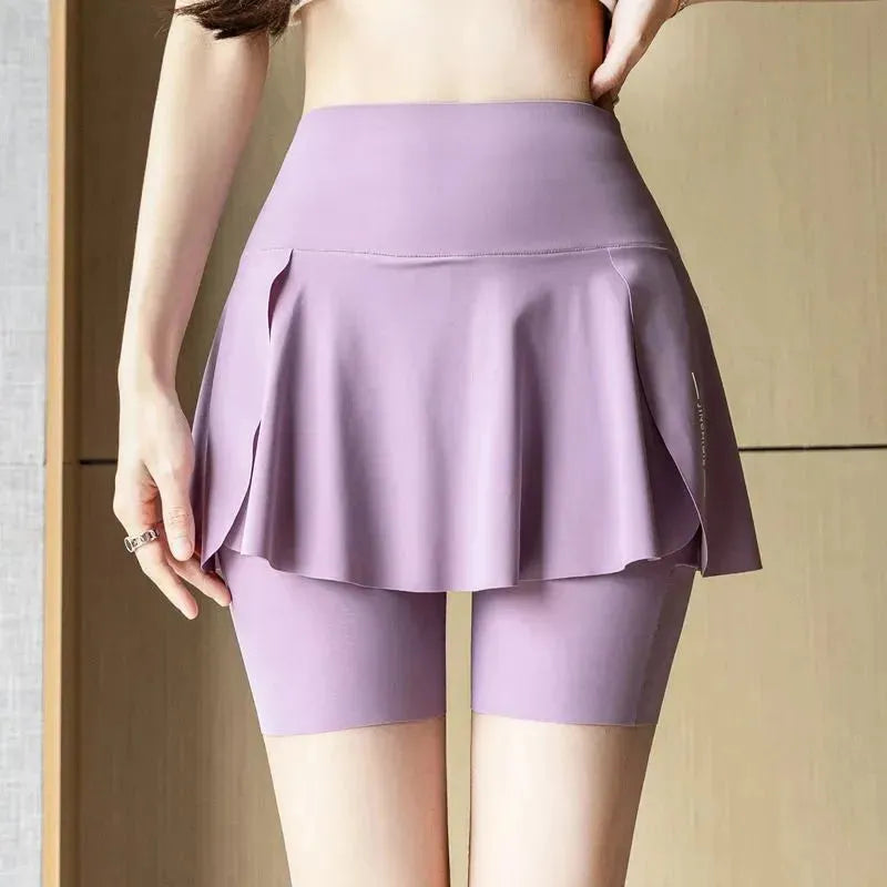 High Waist Yoga Shorts for Women - Breathable Summer Gym Shorts & Sports Skirts - Comfortable Workout Shorts for Yoga, Running, and Fitness Training
