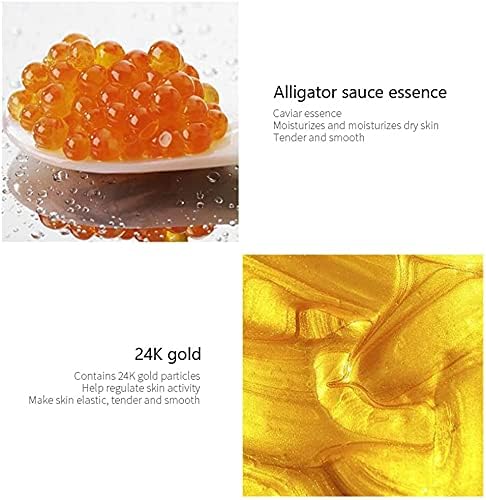 24K Gold Hydrogel Under Eye Patches for Dark Circles & Puffiness Reduction - Caffeine & Hyaluronic Acid Infused - Instant Hydration & Cooling Relief - 60 Count - Perfect for Skincare Routine, Travel & Overnight Use