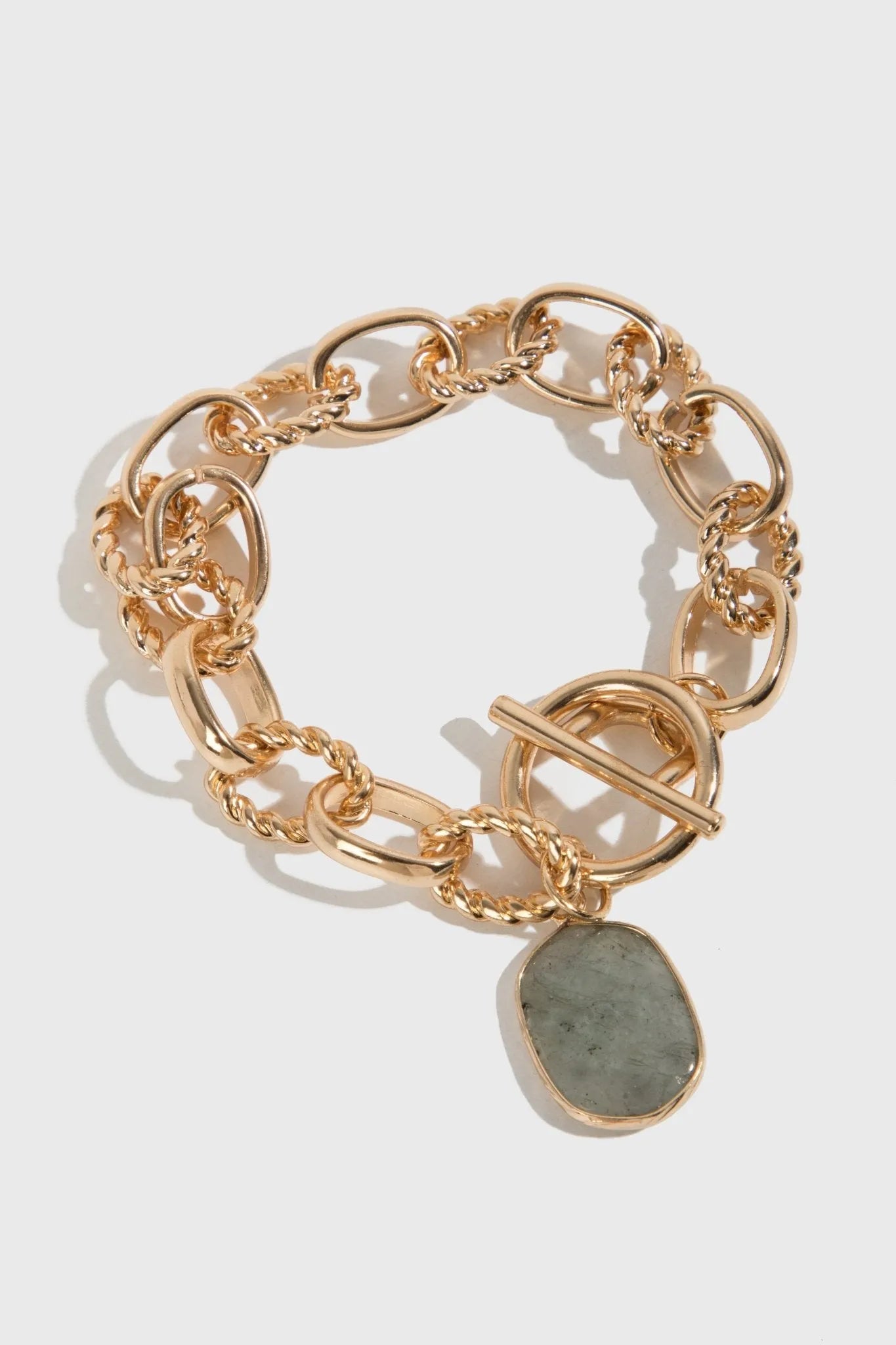 Chunky Chain Stone Bracelet for Women - Boho Beaded Stretch Bracelet - Handmade Adjustable Crystal Jewelry for Casual Wear & Layering