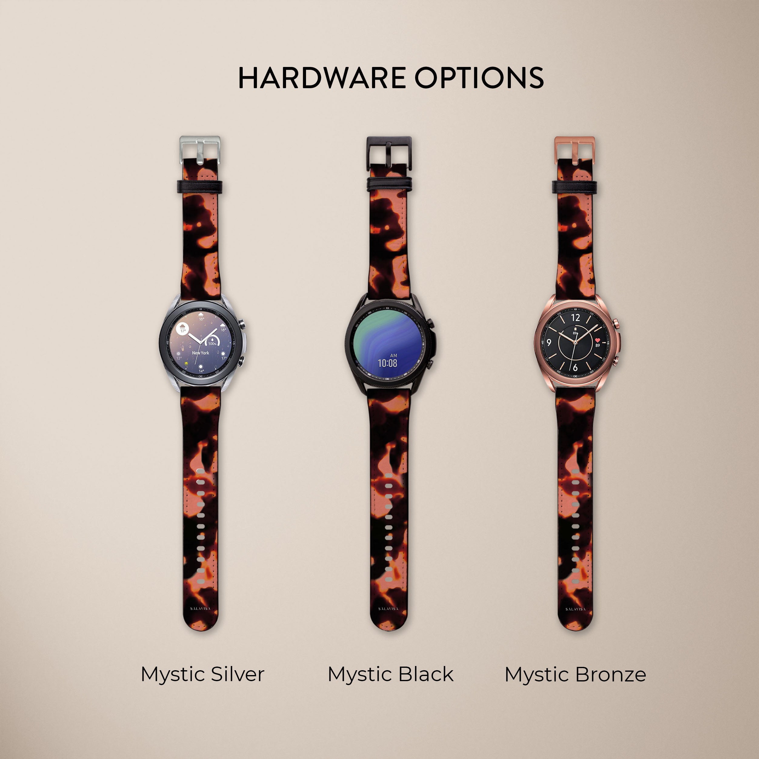 Premium Tortoise Red Galaxy Watch Band - Stylish & Durable Replacement Strap for Samsung Galaxy Watches - Perfect for Workouts, Running & Everyday Wear