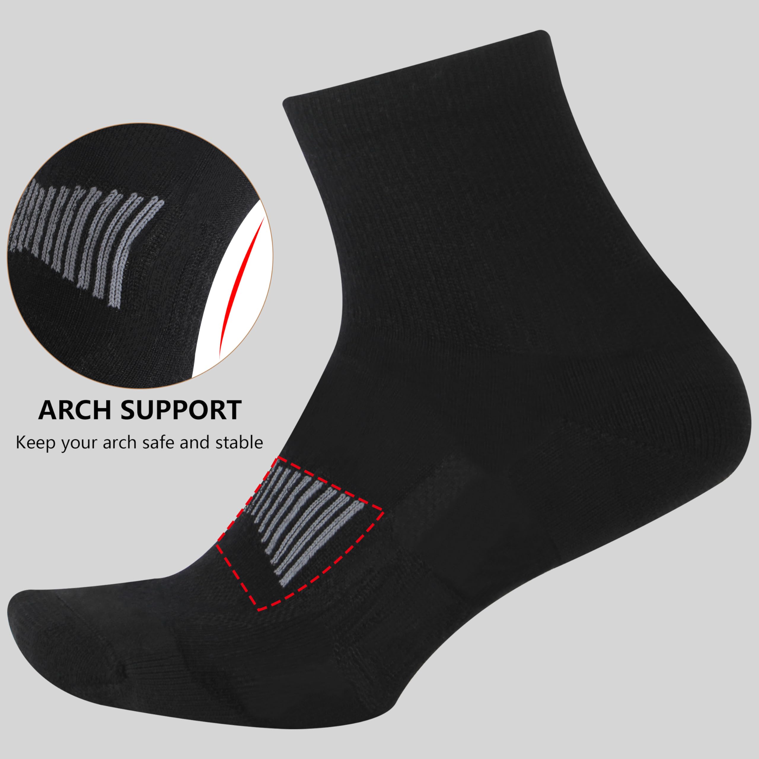 Premium 90% Merino Wool Athletic Socks for Men & Women - 3 Pairs Pack - Moisture Wicking & Odor Resistant Hiking, Running & Outdoor Sports Socks