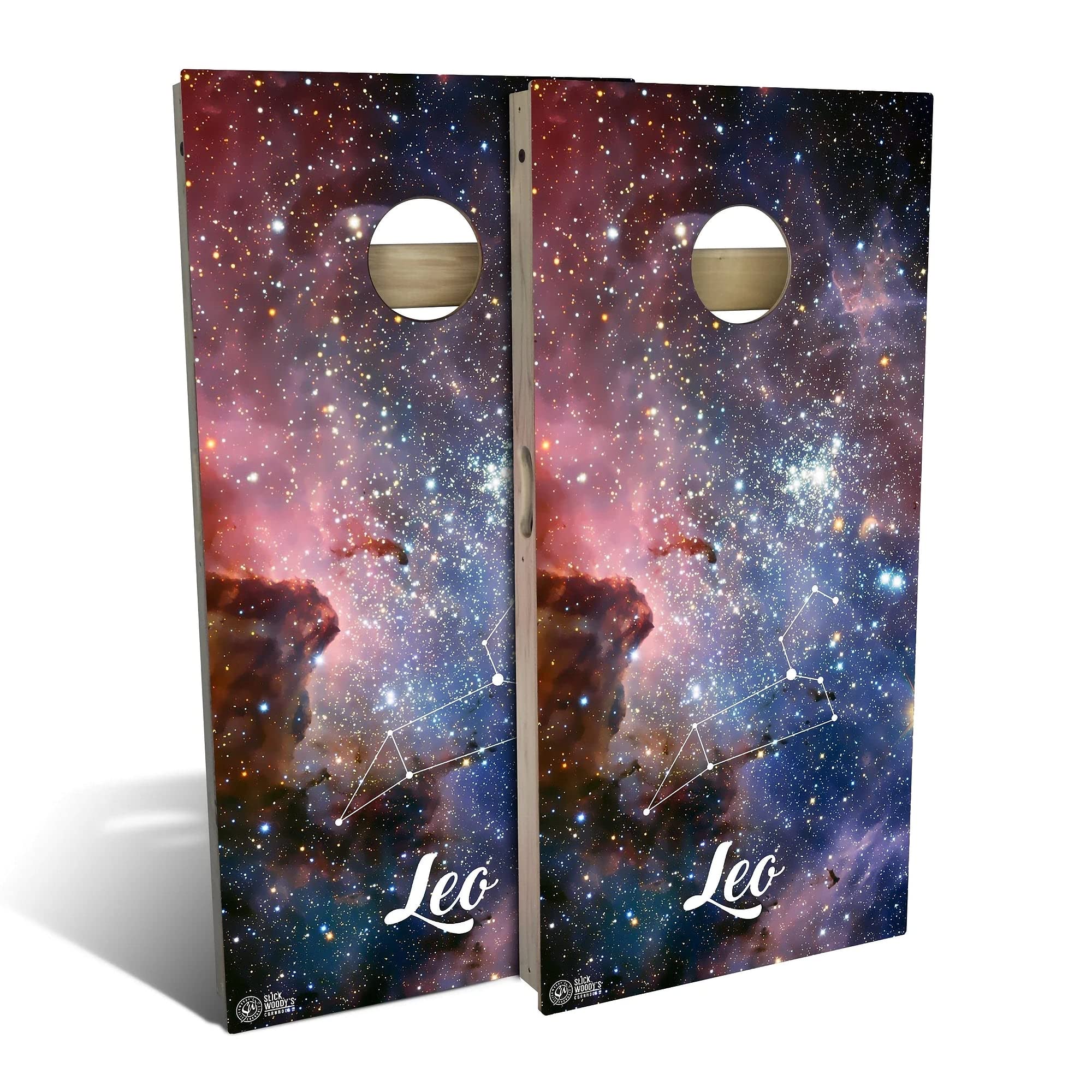 Premium Custom Cornhole Boards Set - Solid Wood Leo Design - Made in USA - Choose Size & Accessories - Perfect for Backyard Parties, Tailgating & Outdoor Games