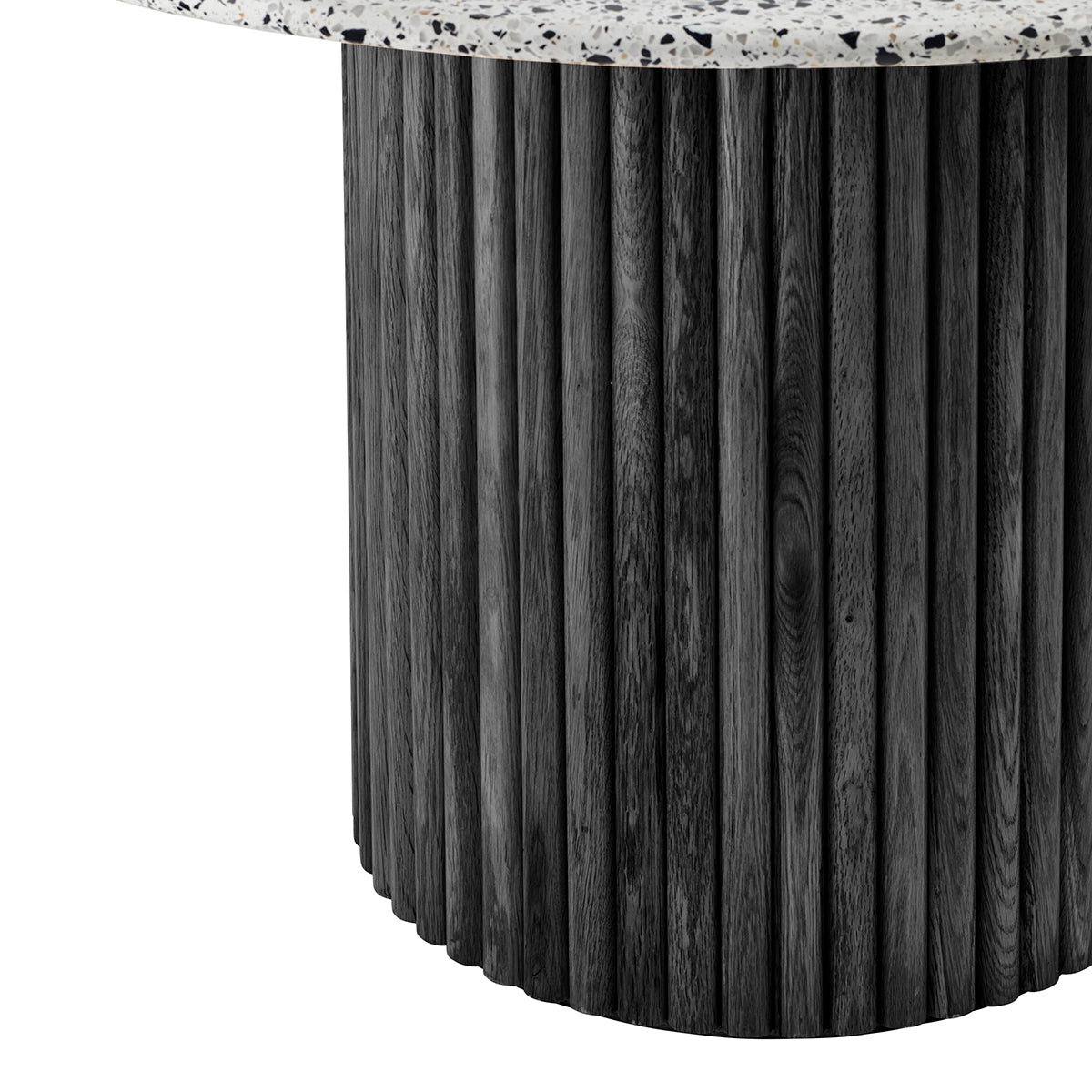 Modern Cosmos Terrazzo Dining Table - Round/Extendable Marble Top with Metal Base - Perfect for Kitchen, Dining Room & Outdoor Entertaining