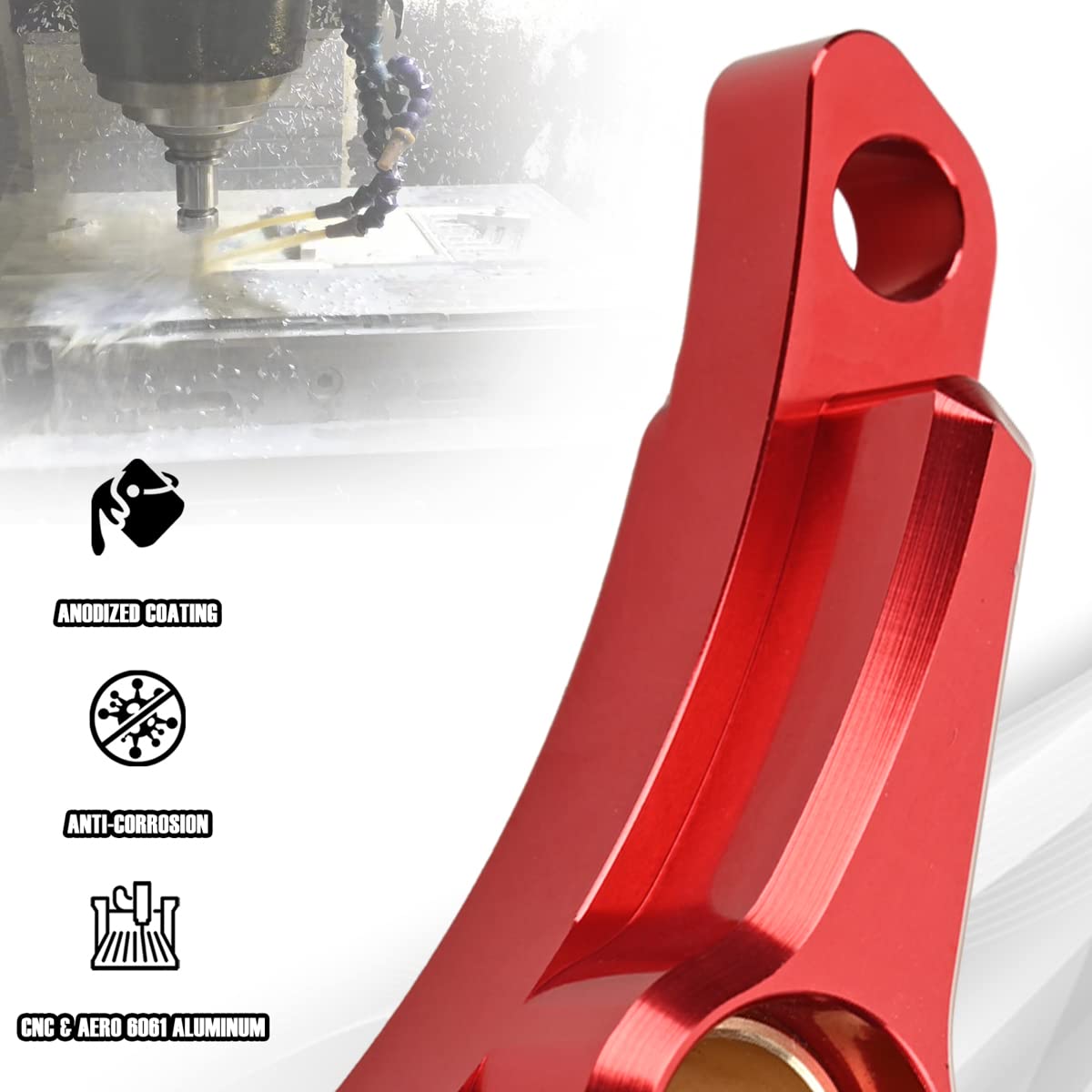 Canitu Red Shift Brace - CNC Aluminum Shifter Support for Honda CRF110 2013-2023 | Off-Road Riding