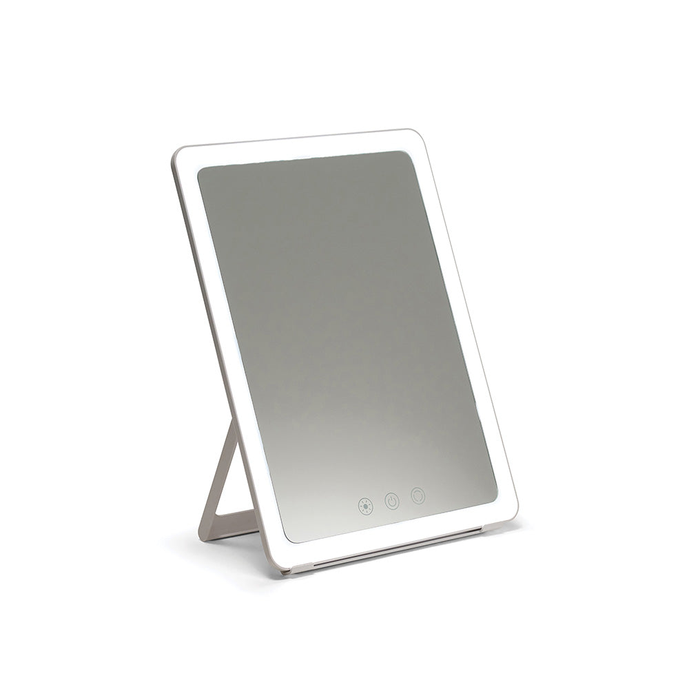 Ilios Lighting Slim Rechargeable Makeup Mirror with LED Lights - Portable Vanity Mirror for Home & Travel - Perfect for Makeup Application, Skincare, and Grooming