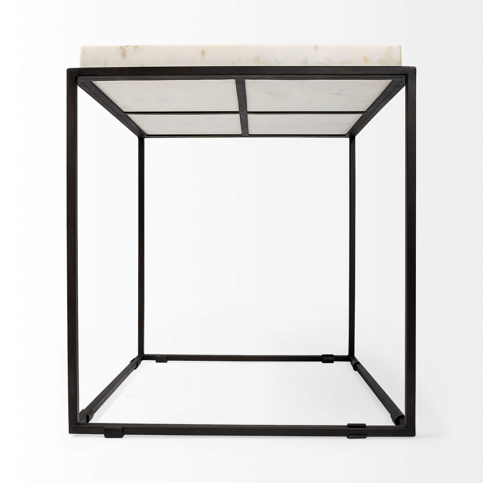 Mercana Nathan II Large White End Tables - Modern Nightstand for Living Room, Bedroom & Office - Stylish Side Table with Storage Shelf