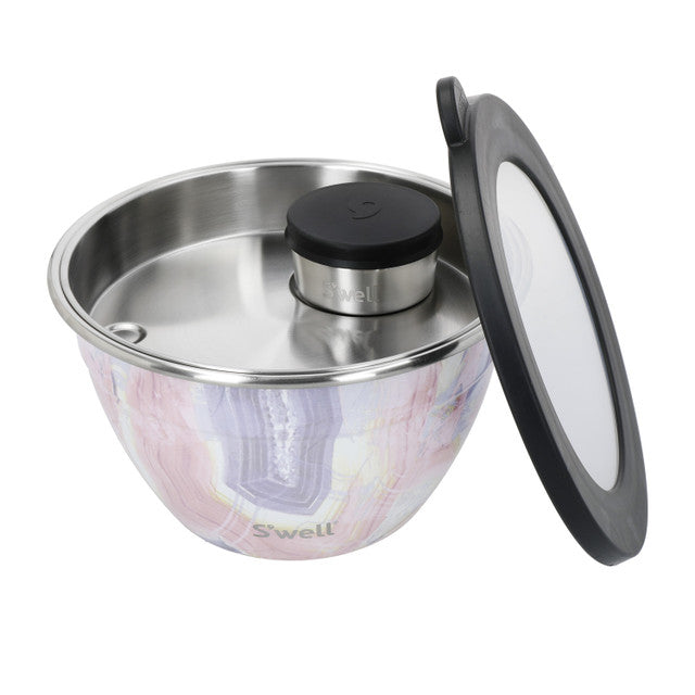 Geode Rose Salad Bowl Set - 1.9L Large Serving Bowl for Salads, Fruits, Pasta - Perfect for Dinner Parties, Picnics & Home Decor