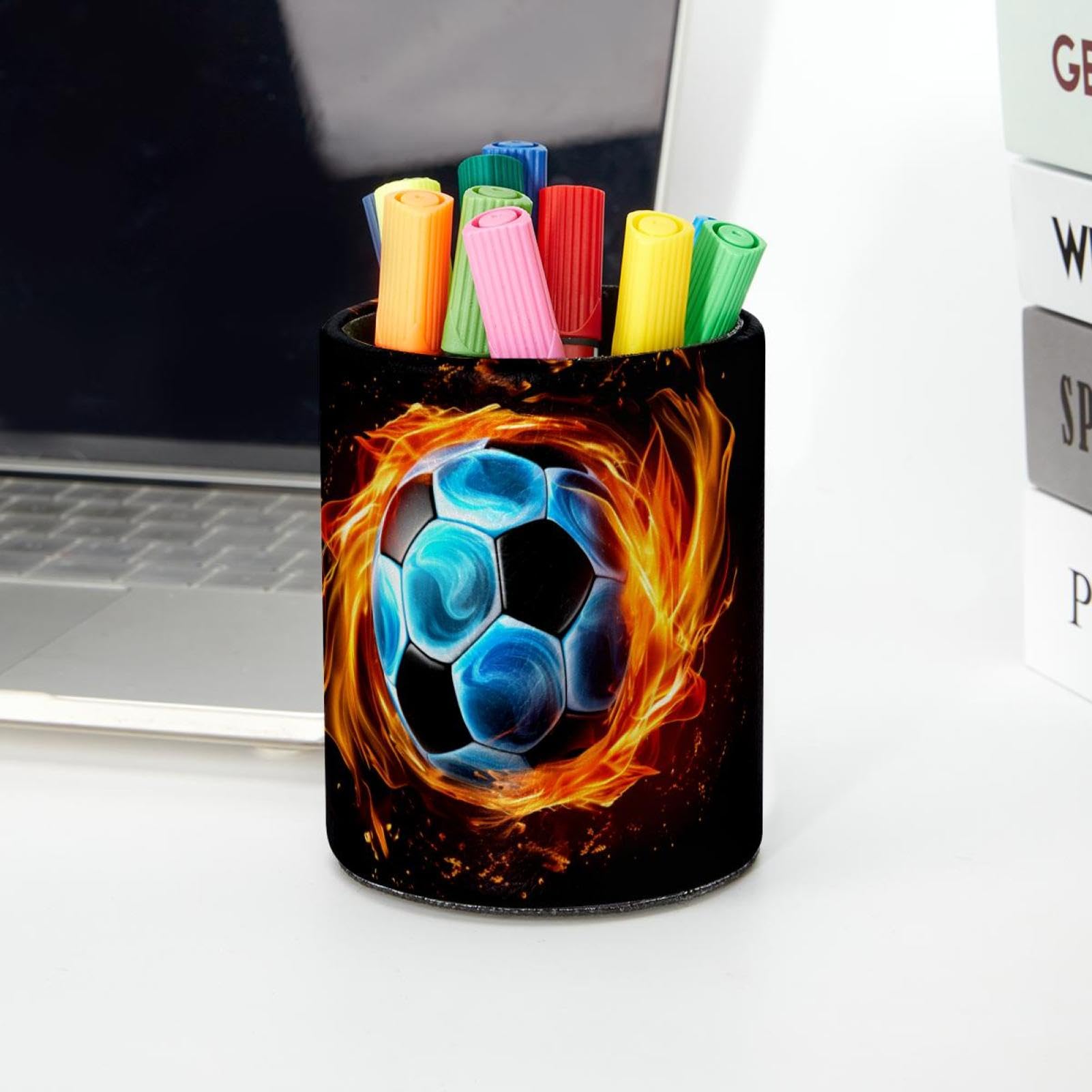Stylish Football-Themed Pen Holder for Desk - Premium Pencil Organizer for Office & School Supplies - Perfect for Home, Office, and Classroom Organization