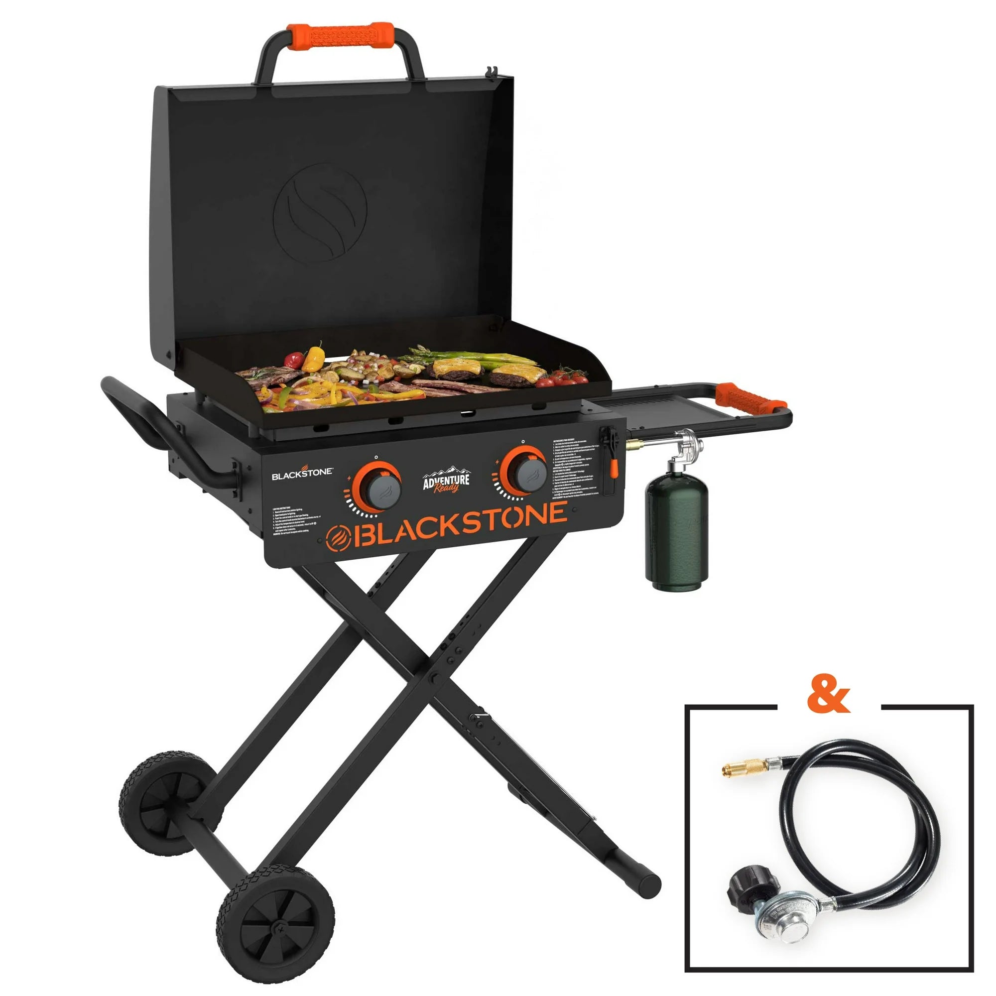 Blackstone Adventure Ready 2-Burner 22-Inch Propane Griddle with Omnivore Cooking Surface & Foldable Legs - Perfect for Outdoor Camping, Tailgating, and Backyard BBQs