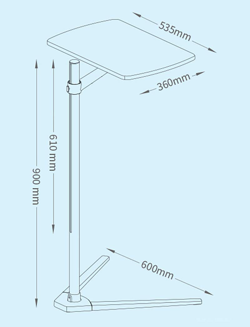 Adjustable Aluminum Laptop Floor Stand (7-20 Inch) - Height Adjustable Bedside & Sofa Desk for Notebook, Tablet PC - Silver | Perfect for Home Office, Bedroom Workspace & Living Room Use