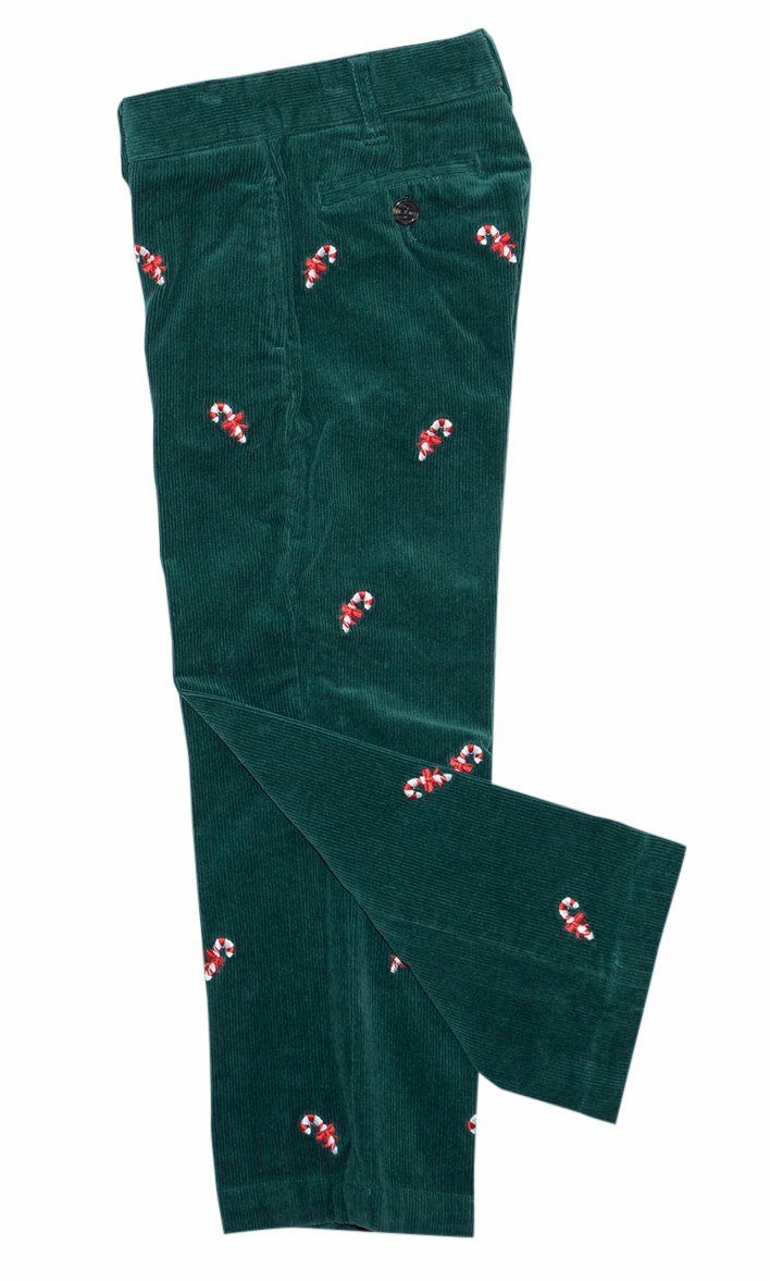 Boys Corduroy Pants for Kids - Comfortable Beachcomber Style with Candy Cane Design - Perfect for Outdoor Play, School & Holiday Outfits