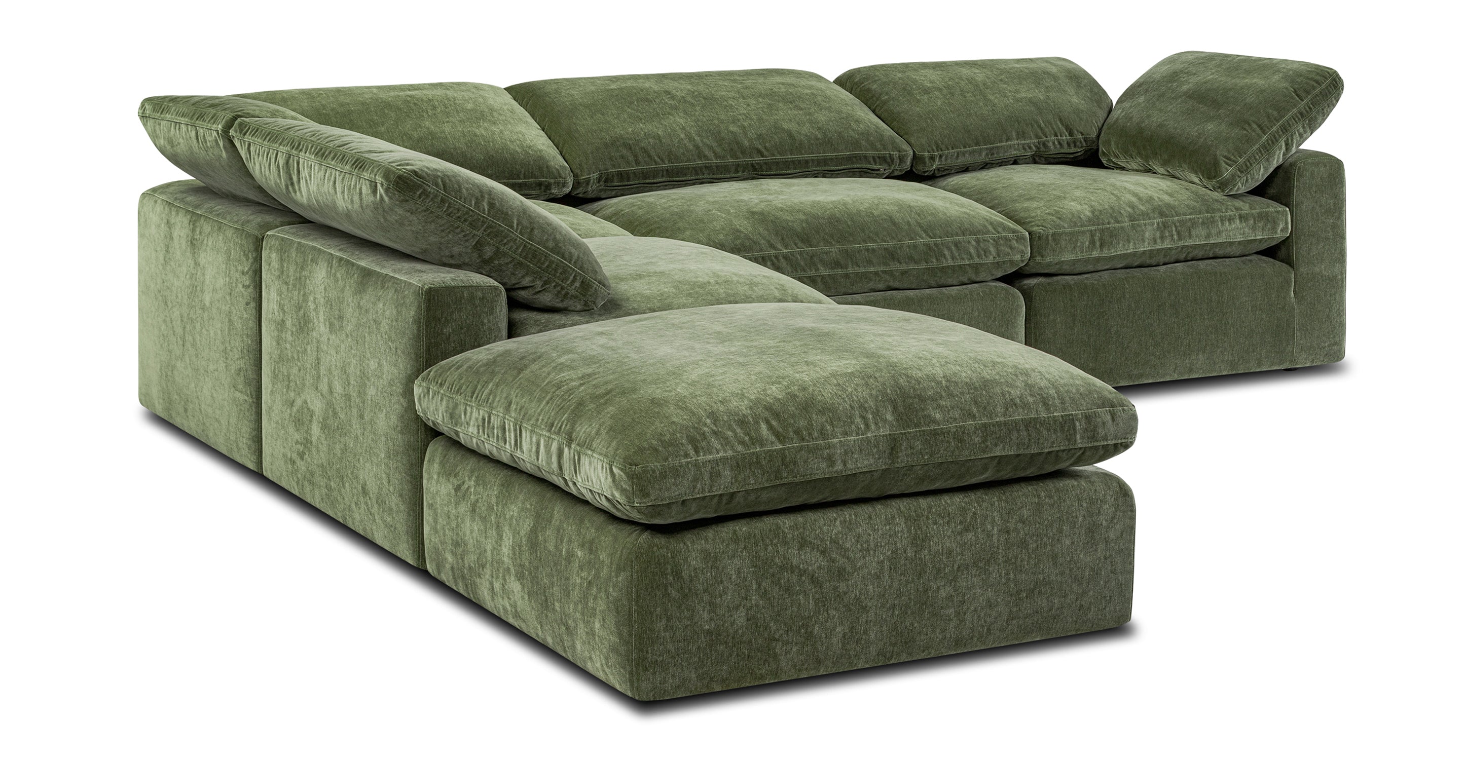 5-Seat Aspen Modular Chaise Sectional Sofa - Modern L-Shaped Living Room Couch with Reversible Chaise for Home, Apartment & Office Lounge