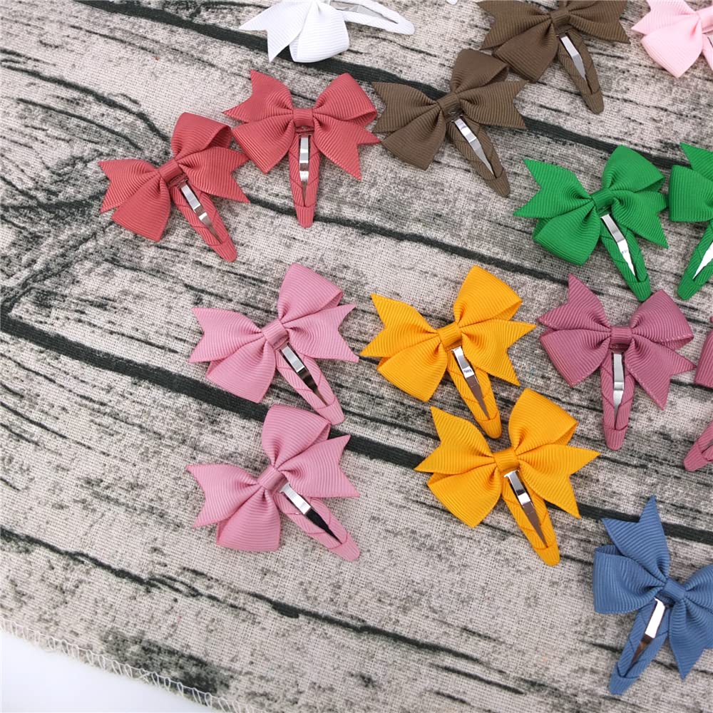 24 PCS Pinwheel Snap Hair Clips for Baby Girls & Toddlers - Cute Tiny Hair Bows for Infants & Kids - Perfect for Parties, Holidays & Everyday Outfits