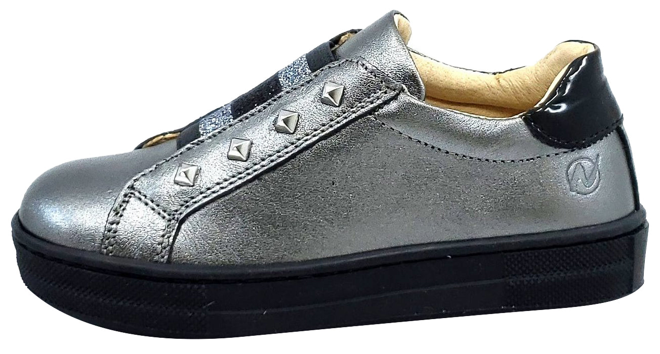 Naturino Kids' Oristano Shoes for Girls & Boys - Laminated/Polished Black Steel - Comfortable & Durable for School, Play & Everyday Wear