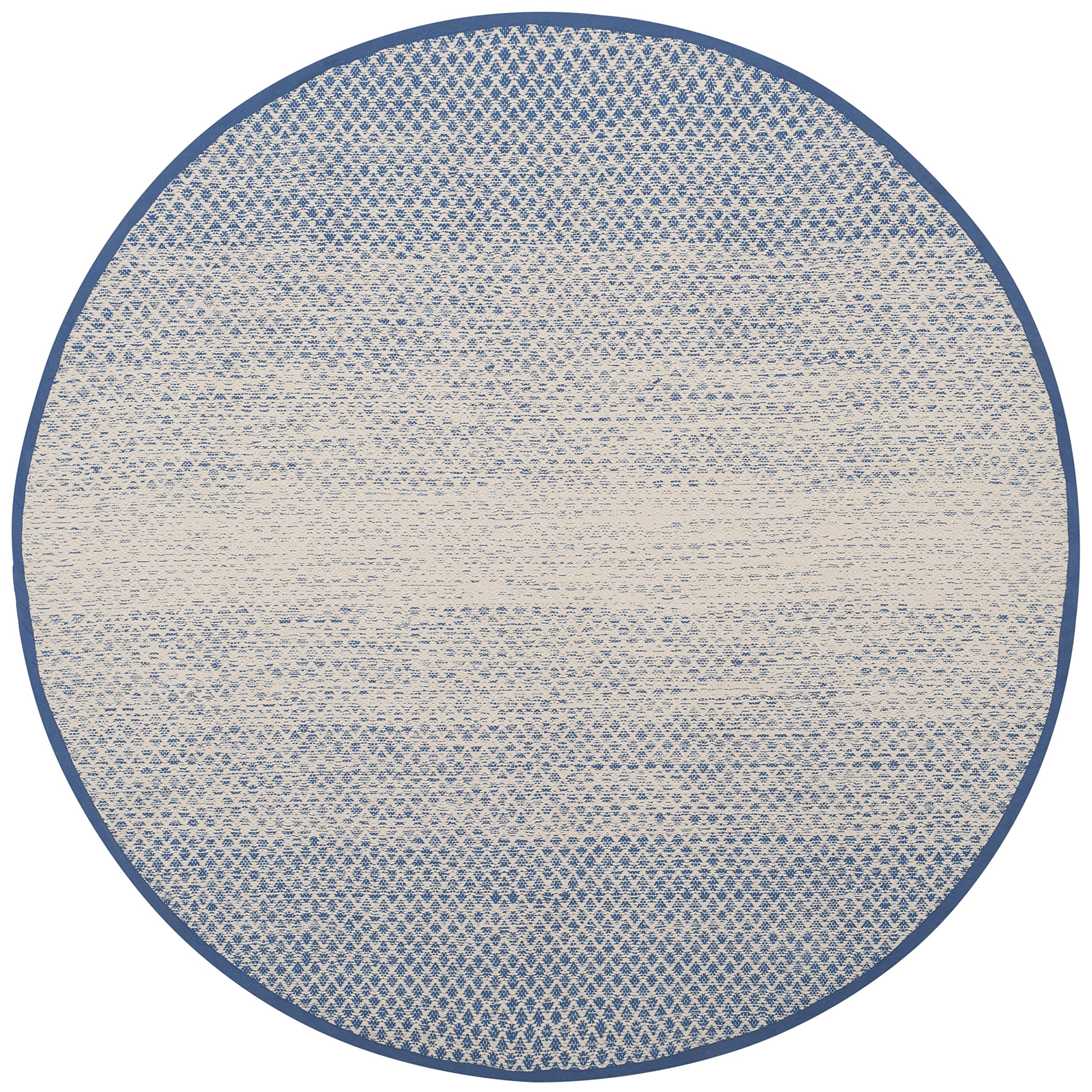 SAFAVIEH Montauk Collection MTK601B 8' Round Handmade Cotton Area Rug - Blue & Ivory, Soft & Durable for Entryway, Foyer, Living Room, Bedroom, Kitchen | Perfect for Home Decor & High Traffic Areas