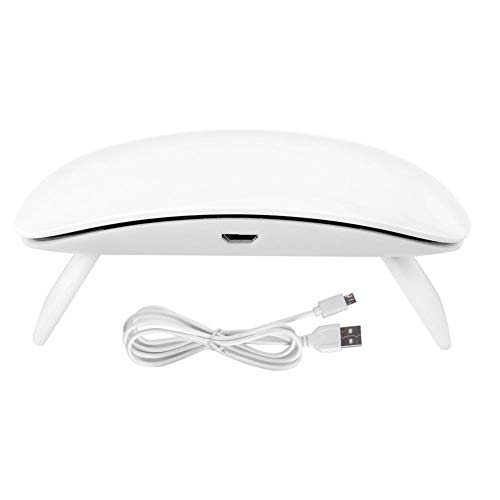 UV LED Nail Lamp for Gel Polish - Portable Folding Mouse Shape Nail Dryer with Fast Curing - Perfect for Home Manicure, Nail Salon & Travel (White)