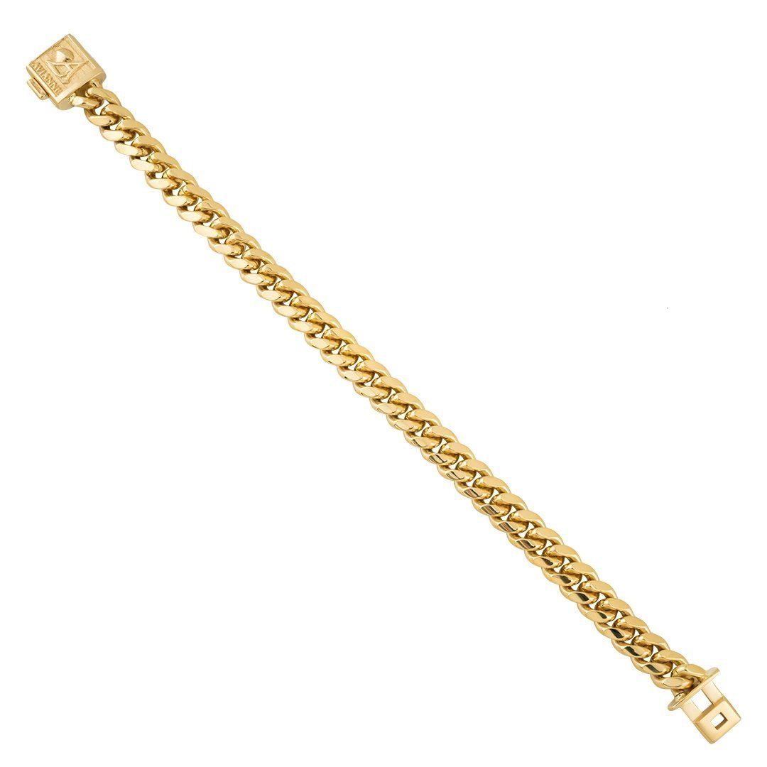 14K Yellow Gold Cuban Link Bracelet 8.5mm - Durable & Stylish Men's Jewelry for Everyday Wear & Special Occasions
