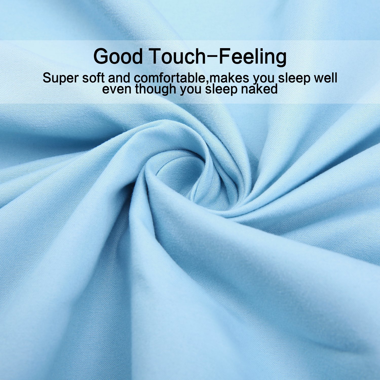 Luxury 4-Piece Queen Size Bed Sheet Set - 1 Flat Sheet, 1 Fitted Sheet & 2 Pillowcases - Ultra Soft Brushed Microfiber Bedding with Deep Pockets (Baby Blue) - Perfect for Master Bedroom, Guest Room & Dormitory Decor