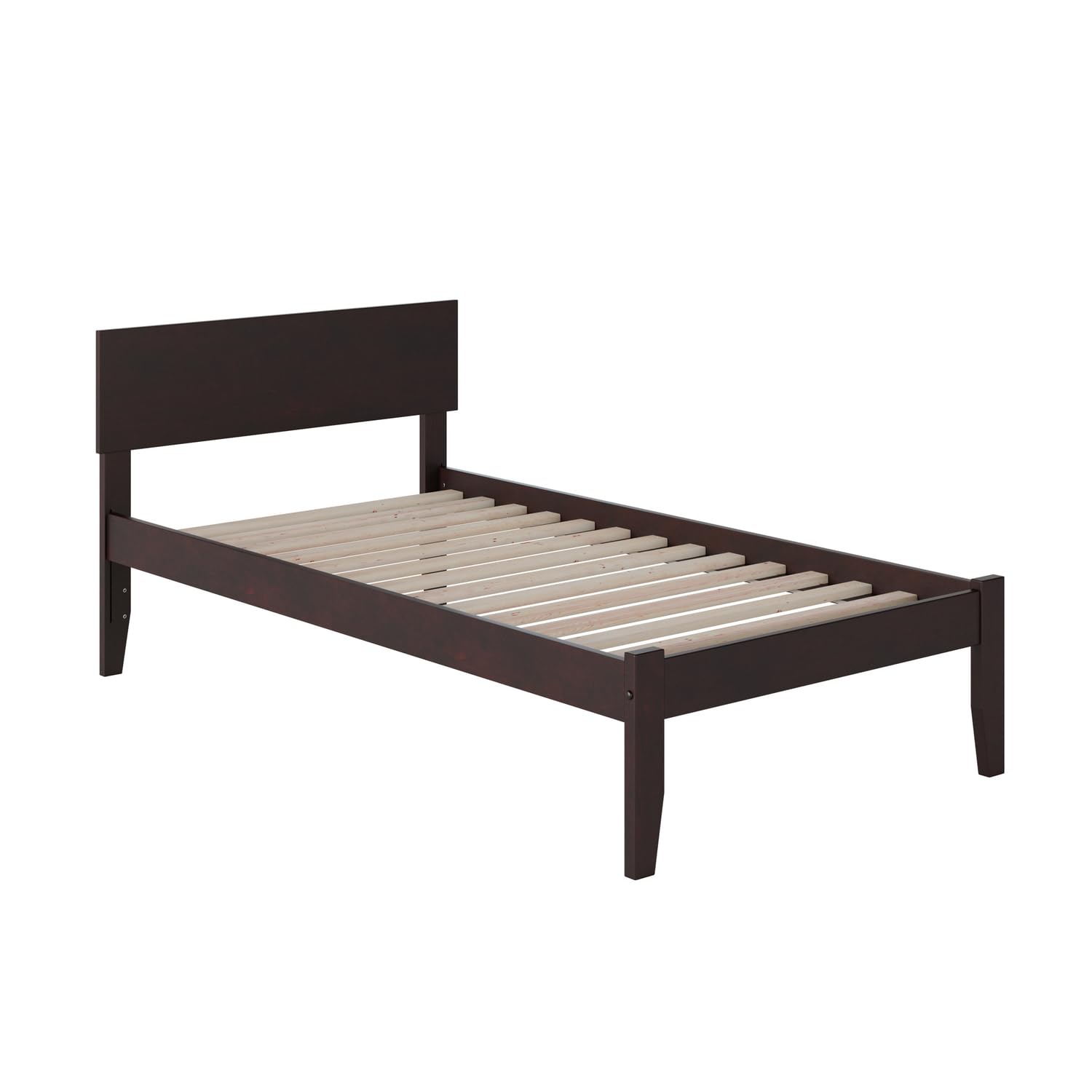 Atlantic Furniture Orlando Open Foot Bed Frame in Espresso Finish - Modern Platform Bed for Bedroom, Guest Room, or Dorm